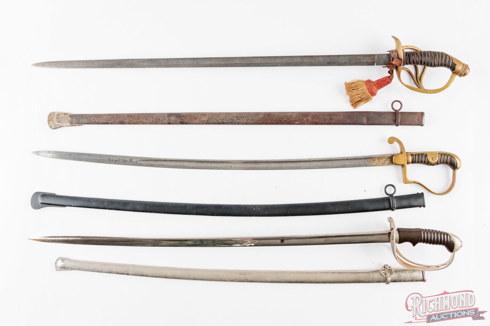 Three Vintage Swords With Scabbards - 2