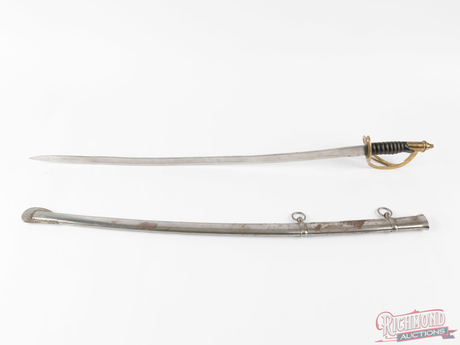 Cavalry Curved Blade Sword With Scabbard - 2