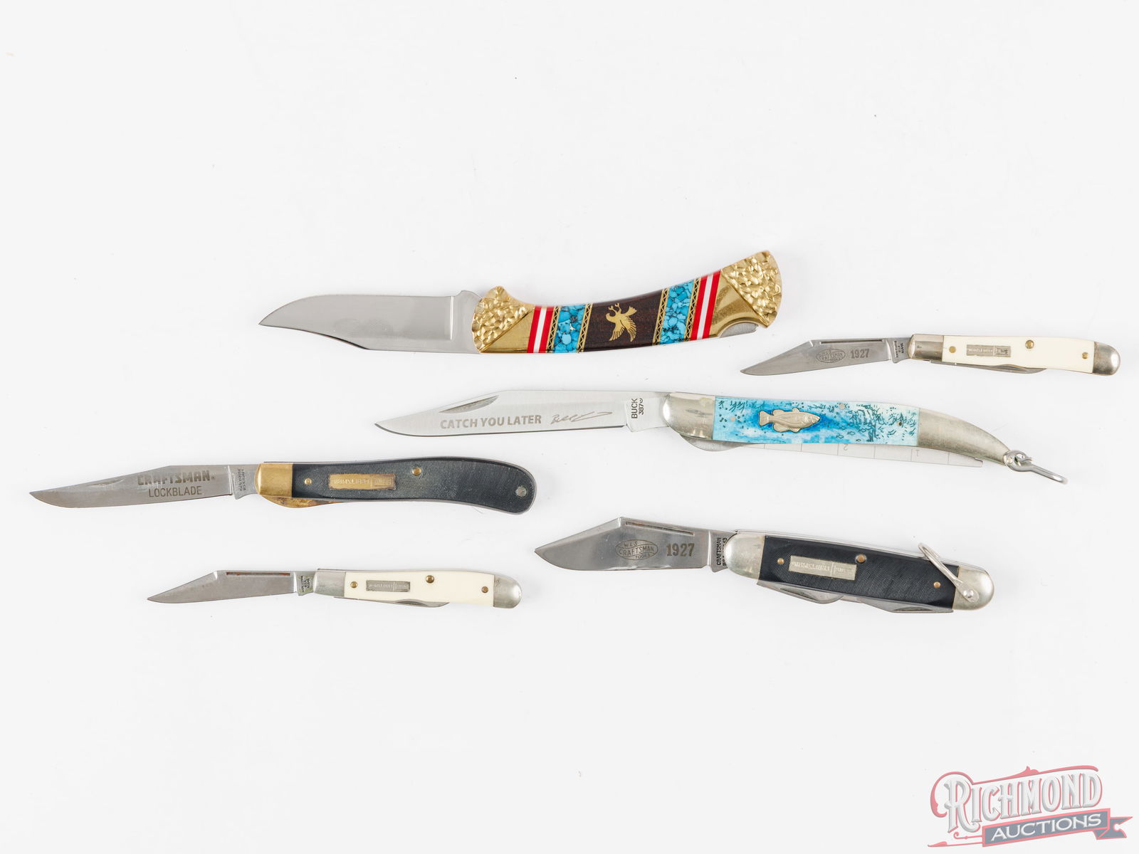 Lot of Assorted Buck and Craftsman Folder Pocket Knives - 3