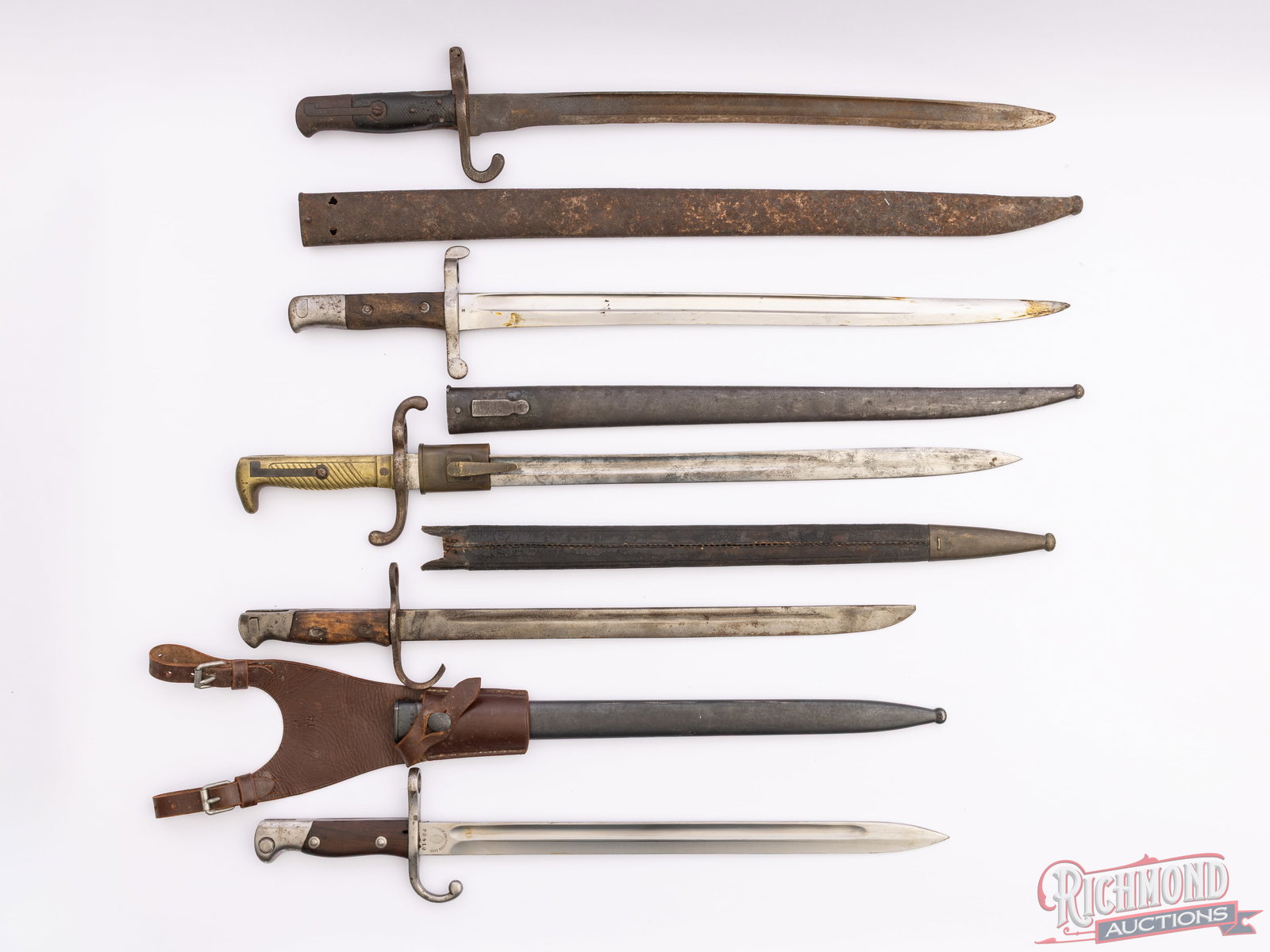 Lot of 5 Vintage Bayonets With Scabbards (1 of 2)