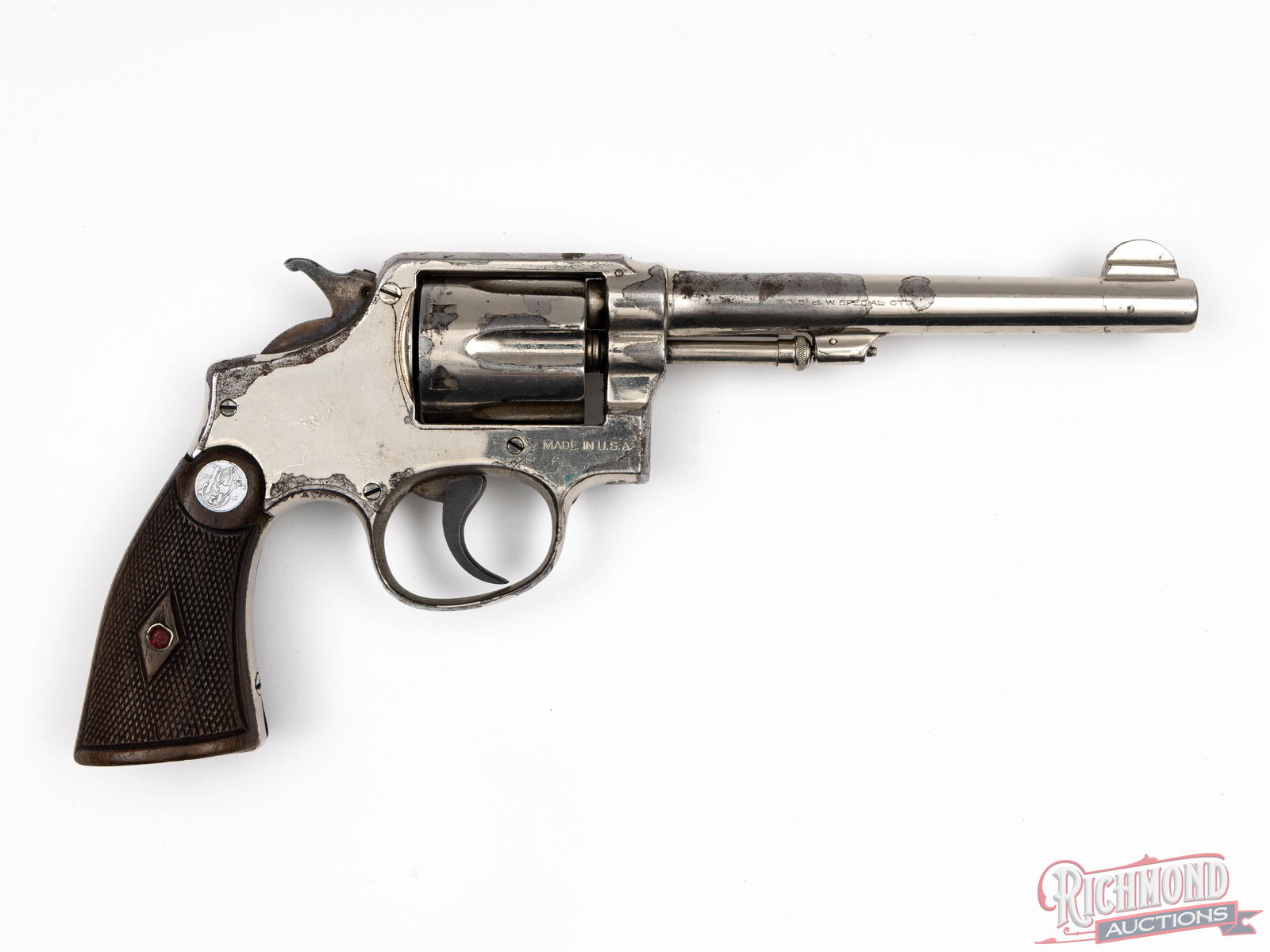 Smith & Wesson M&P Model Of 1905 4th Change Double Action Revolver .38 S&W Special In Nickel - 2