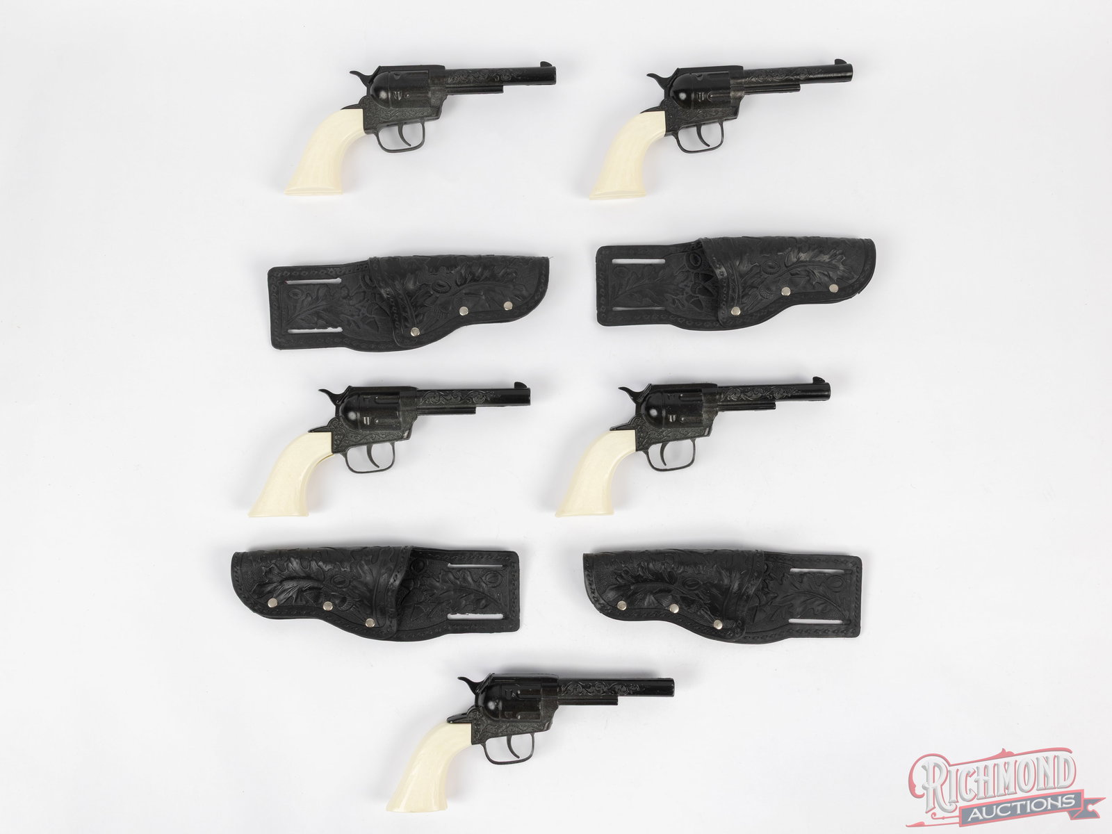 Collection of 5 "Pony Boy" Western Cap Guns With Holsters (1 of 2)