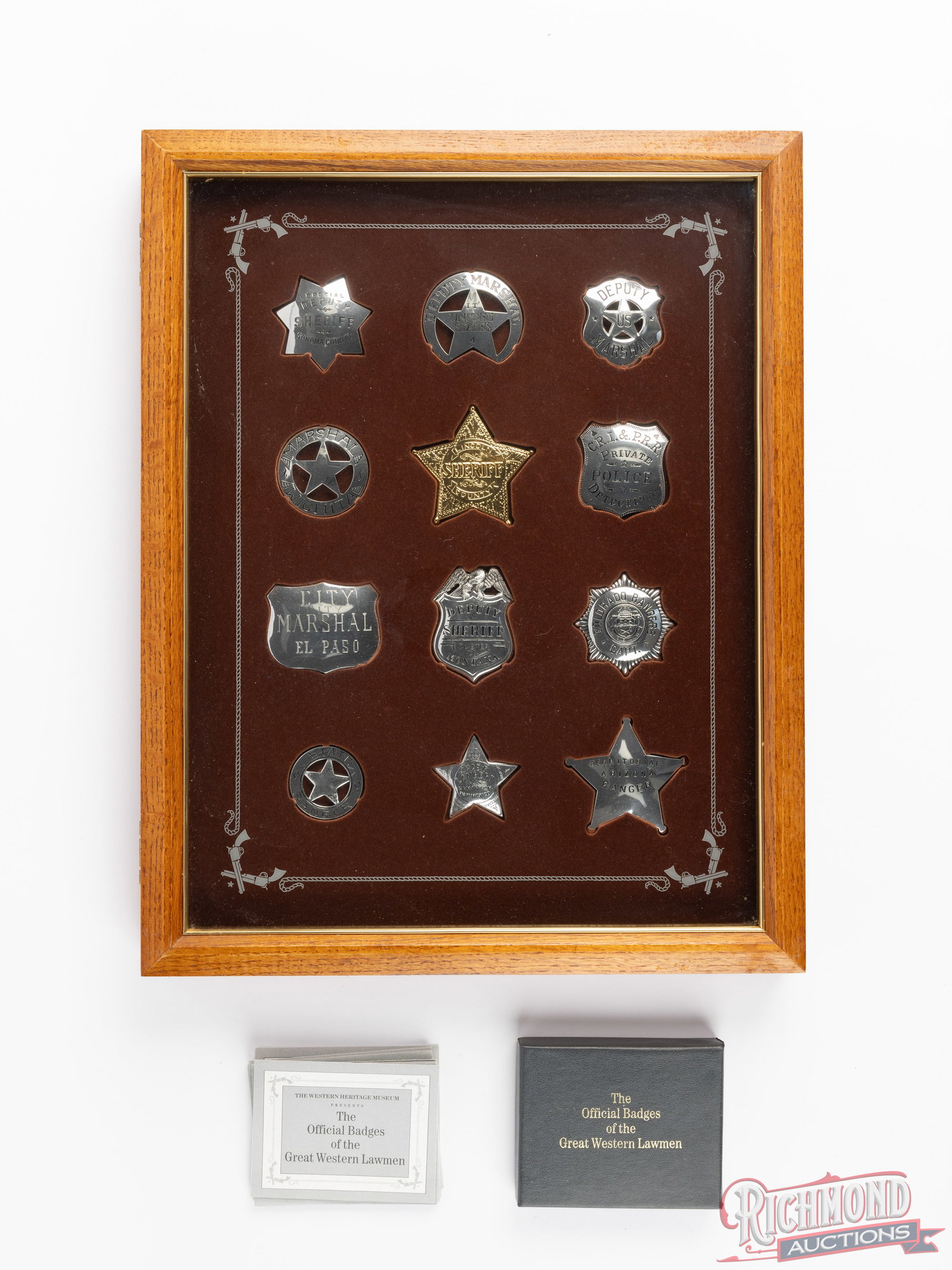 Franklin Mint Official Badges Of The Great Western Lawman Sterling Silver Framed Set (1 of 2)