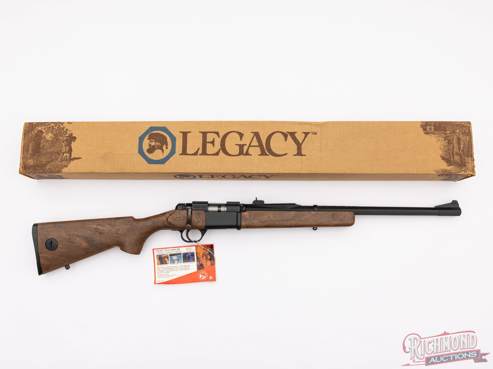 Daisy Legacy Model 2201 Bolt Action .22 S/L/LR Rifle In Original Factory Box: Manufactured by Daisy in Rogers, AR during the 1980's. This rifle features an 18" octagon barrel, rear slide adjustable notch sight and ramped blade front. Receiver is equipped with dovetail mounts.
