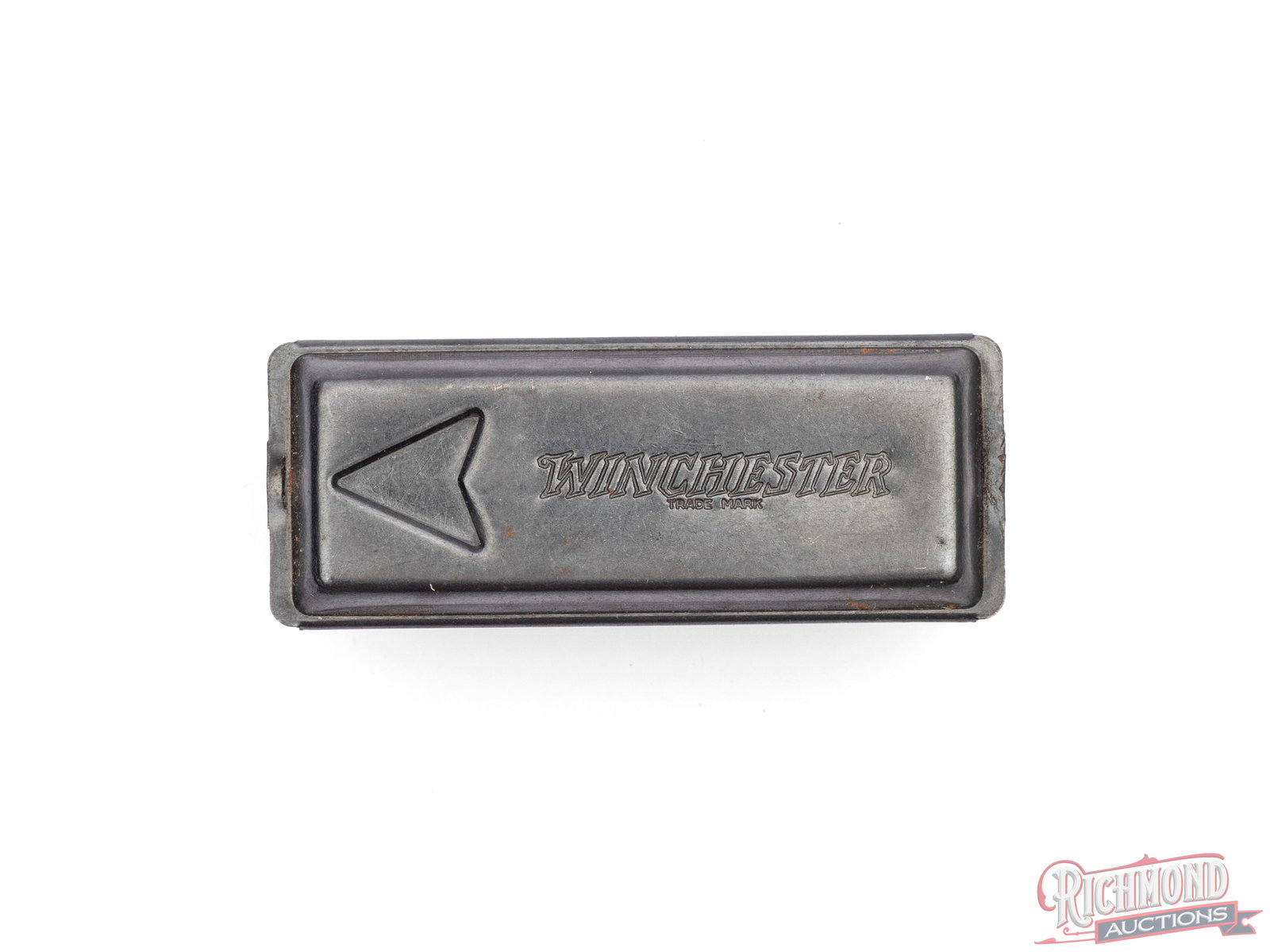 Winchester Rifle Magazine Possibly Model 88: This Winchester magazine is approximately 3" long and appears to be for the Model 88 Winchester. The magazine has not markings or caliber marked, but has the Winchester trademark on the baseplate.