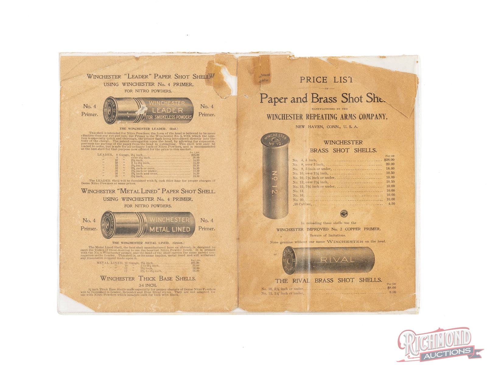 Winchester Shot Shell Price List And Remington UMC Nitro Club Box Label - 2