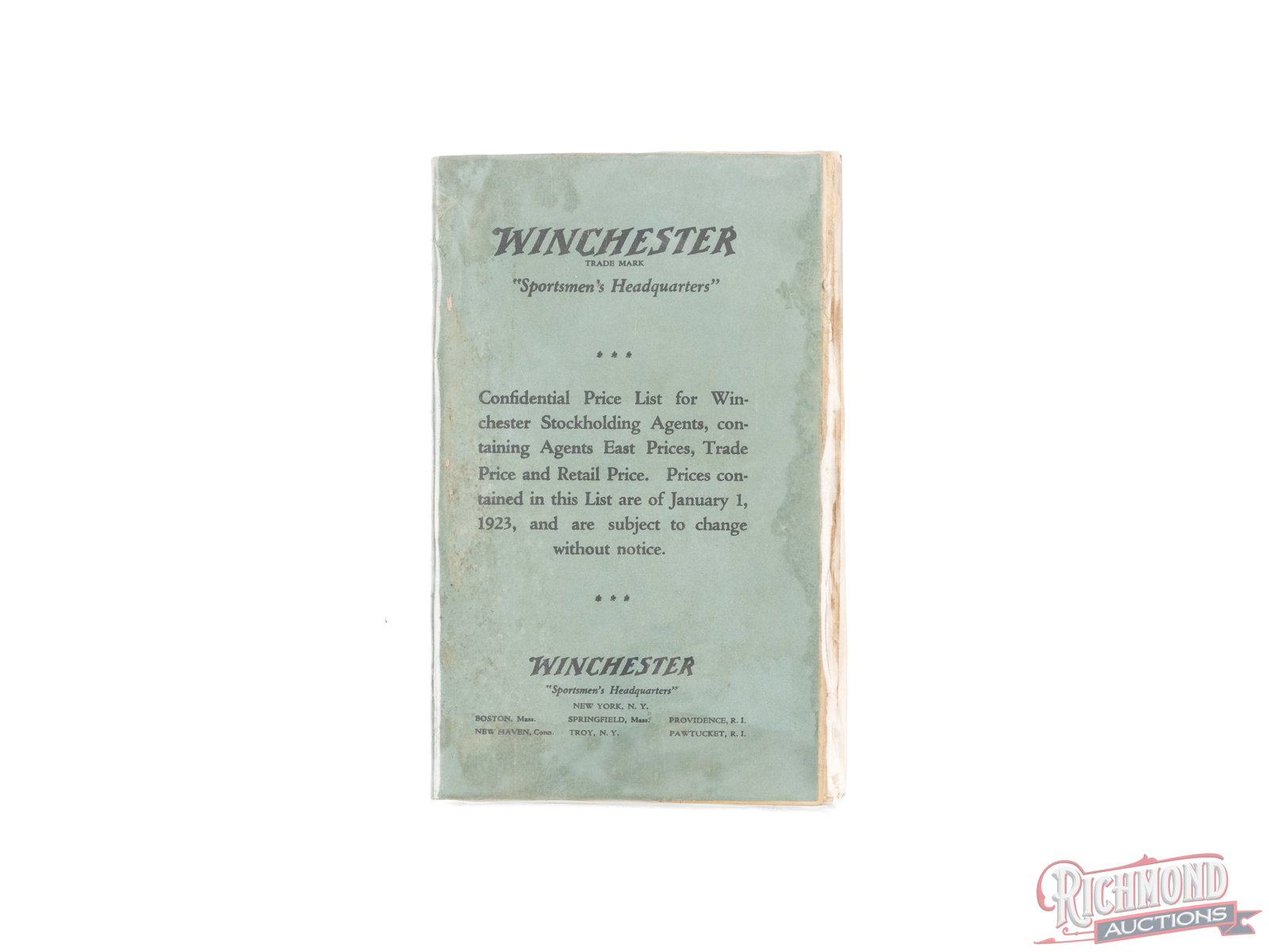 Winchester 1923 Price List Catalog (1 of 2)