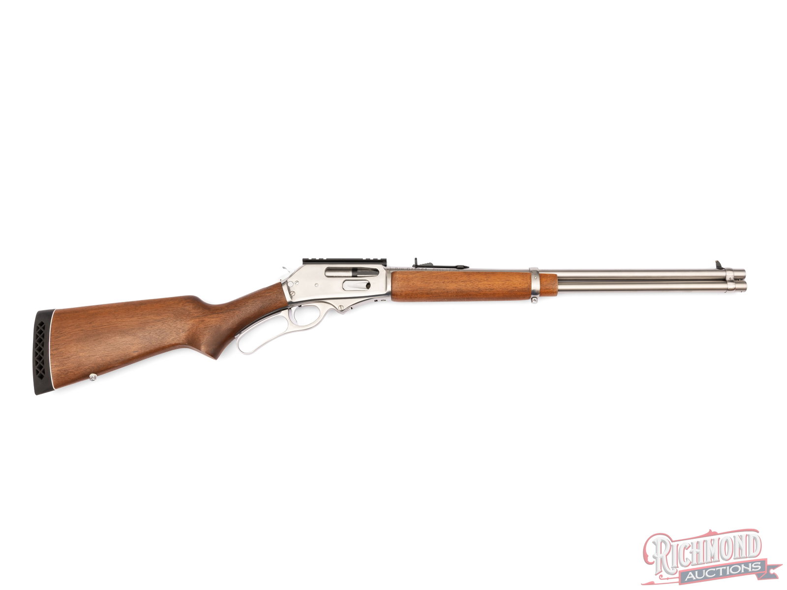 Rossi Rio Grande RG3030 Stainless Lever Action Rifle in .30-30 WIN: Manufactured in Brazil by Taurus for Rossi. Features a 20" polished stainless steel barrel with rear adjustable buckhorn and blade with brass bead front sight. Full barrel length magazine tube.
