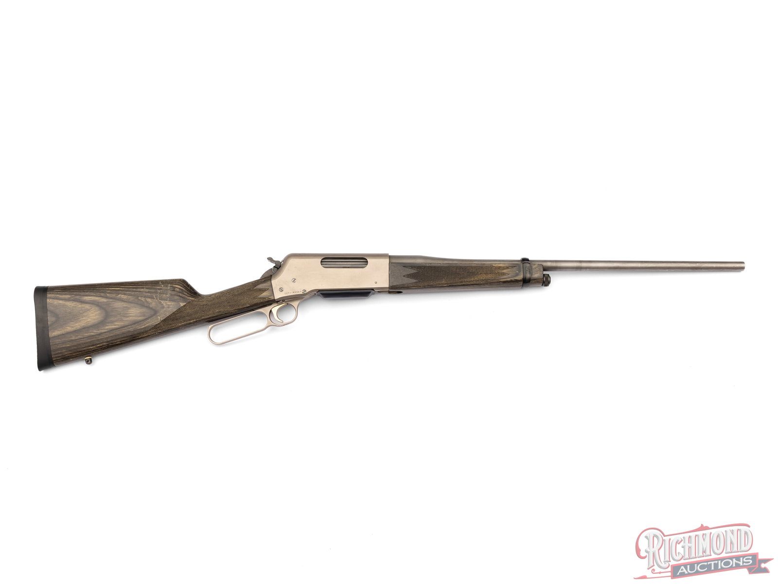 Browning BLR LT WT Stainless Lever Action Rifle in 7mm WSM: Manufactured by Miroku for Browning. Features a 22" tapered, sightless stainless steel barrel, drilled for iron sights. Light weight lever action with matte stainless finish, drilled for scope mounts.