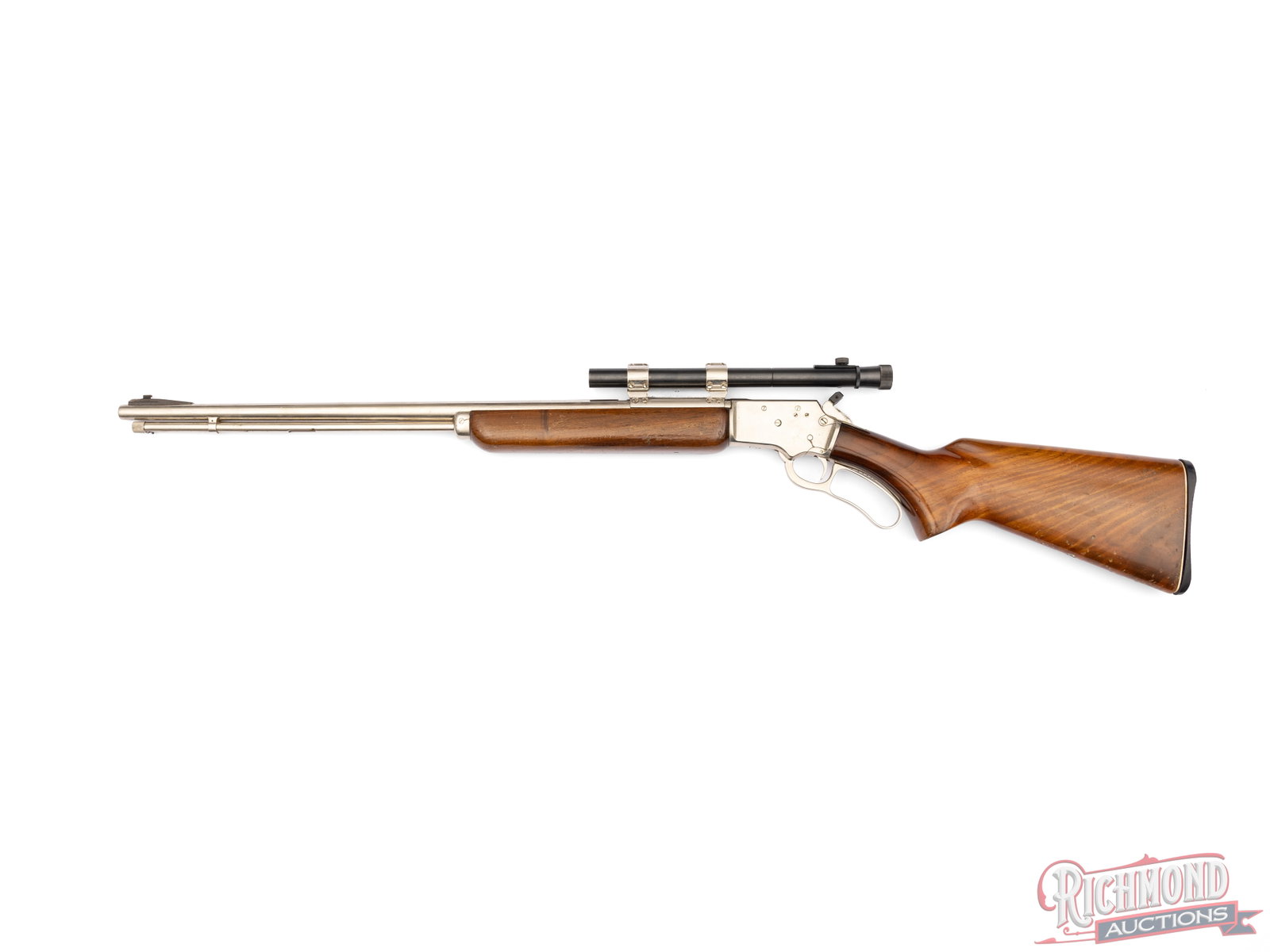 1952 Marlin Firearms Model 39A Lever Action .22 S/L/LR Rifle Nickel Finish With Scope - 2