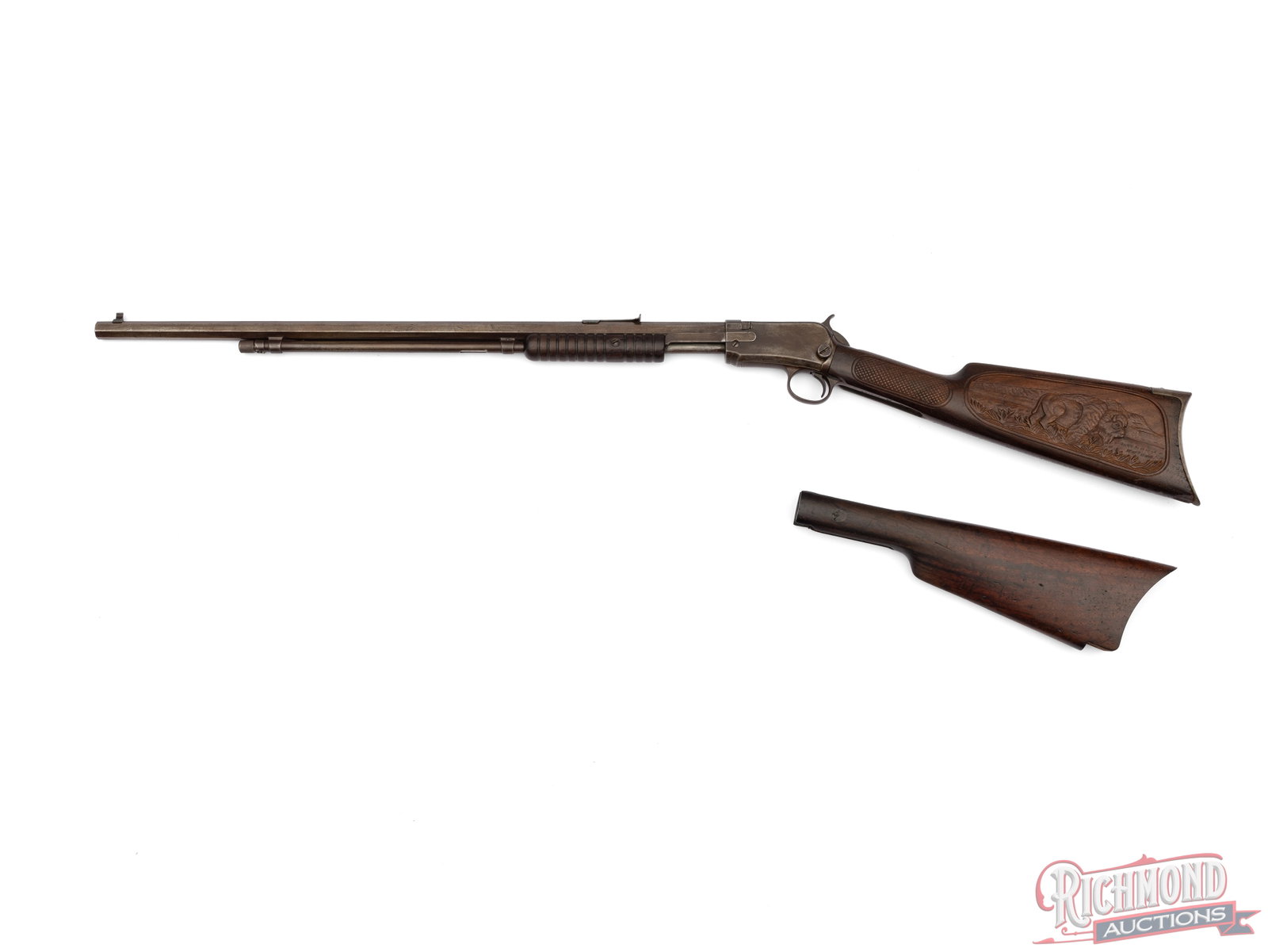 Winchester Model 1890 Pump Action Rifle .22 Long With Custom Stock - 2