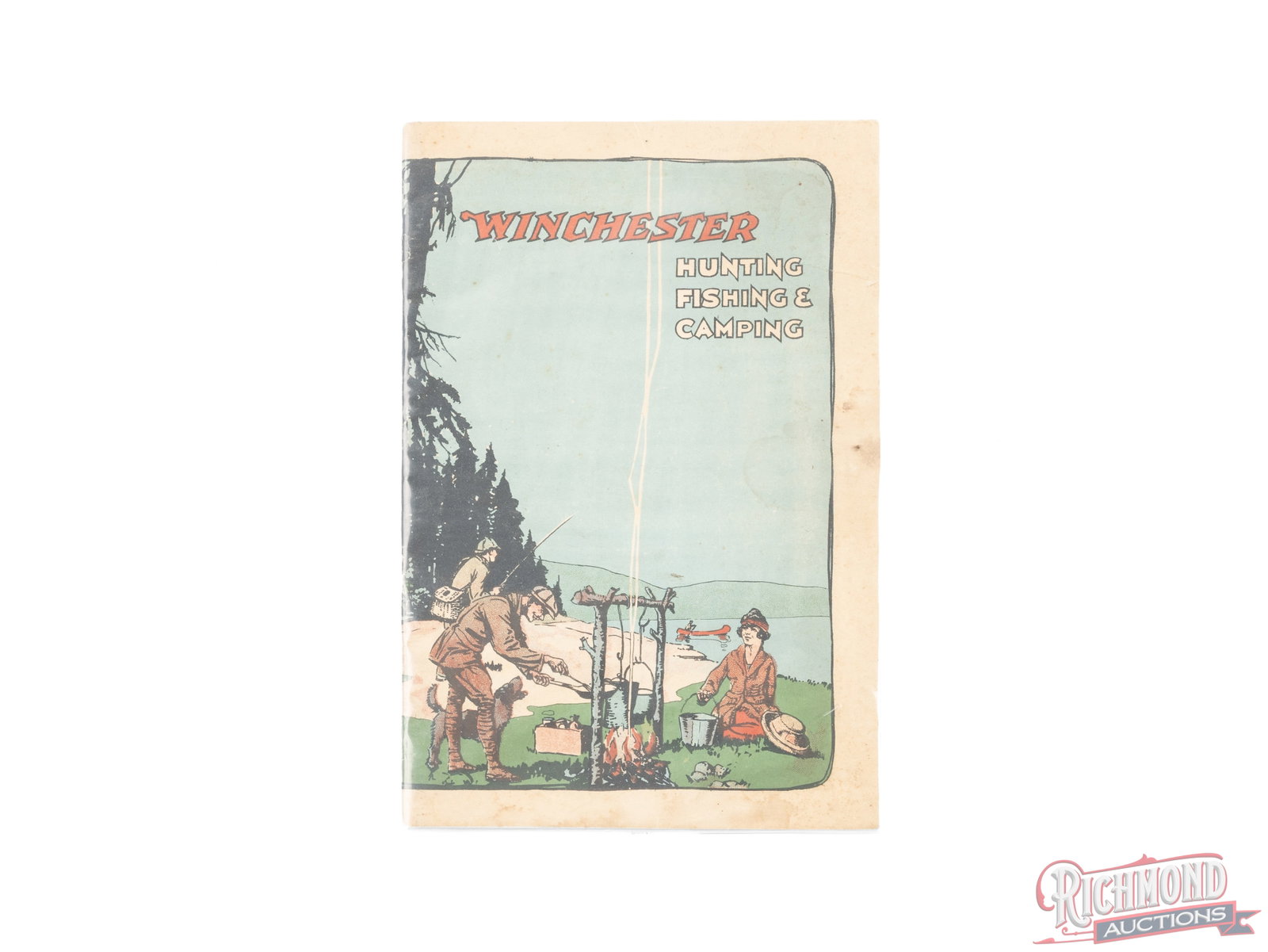 Winchester Hunting, Fishing, & Camping Catalog: This Winchester catalog features hunting, fishing, and camping products with descriptions and prices. The catalog measures 6"x 9" and is protected in plastic. Condition GOOD
