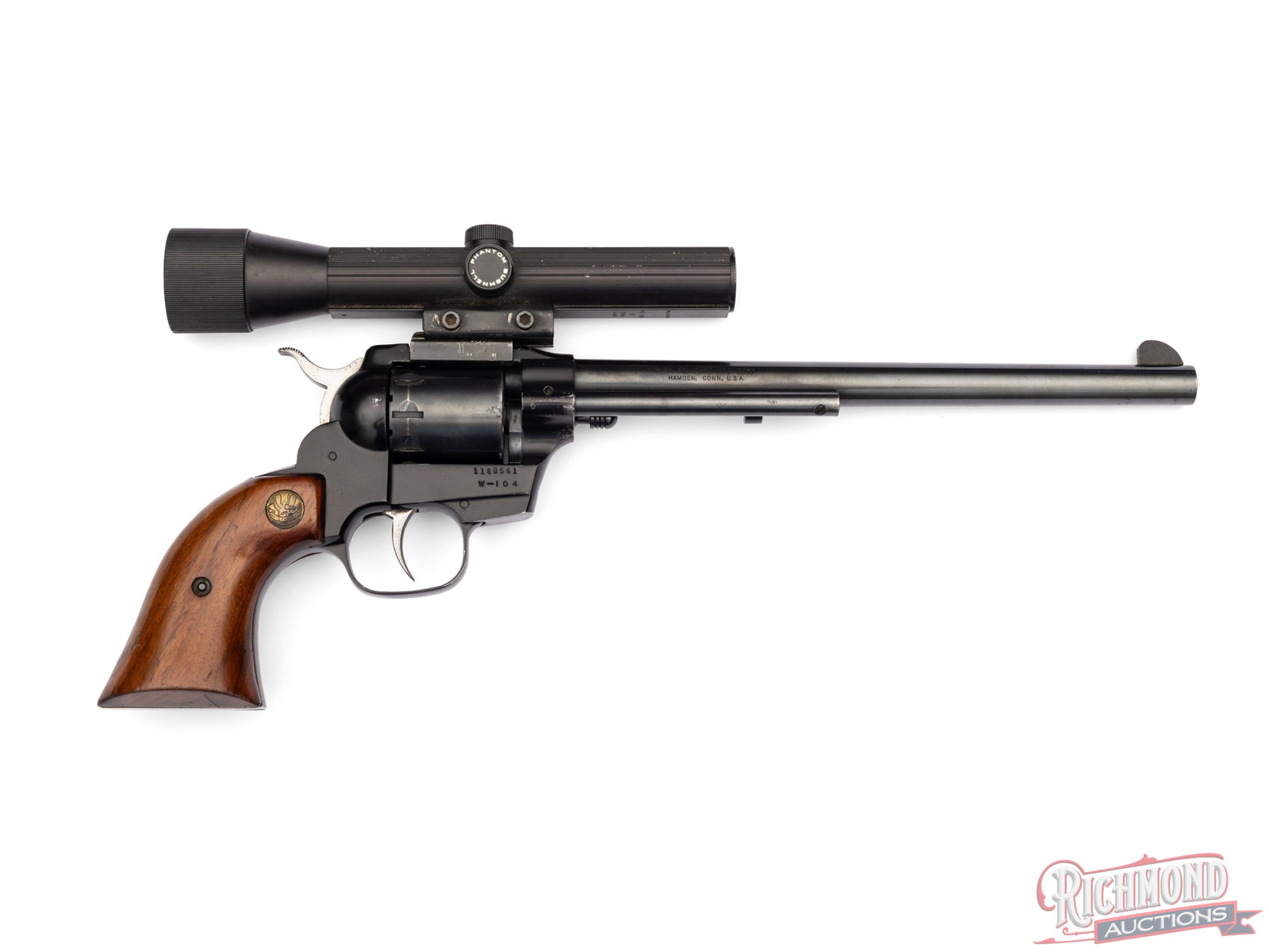 High Standard W-104 Double-E Nine Longhorn .22 LR Double Action Revolver With Scope - 2