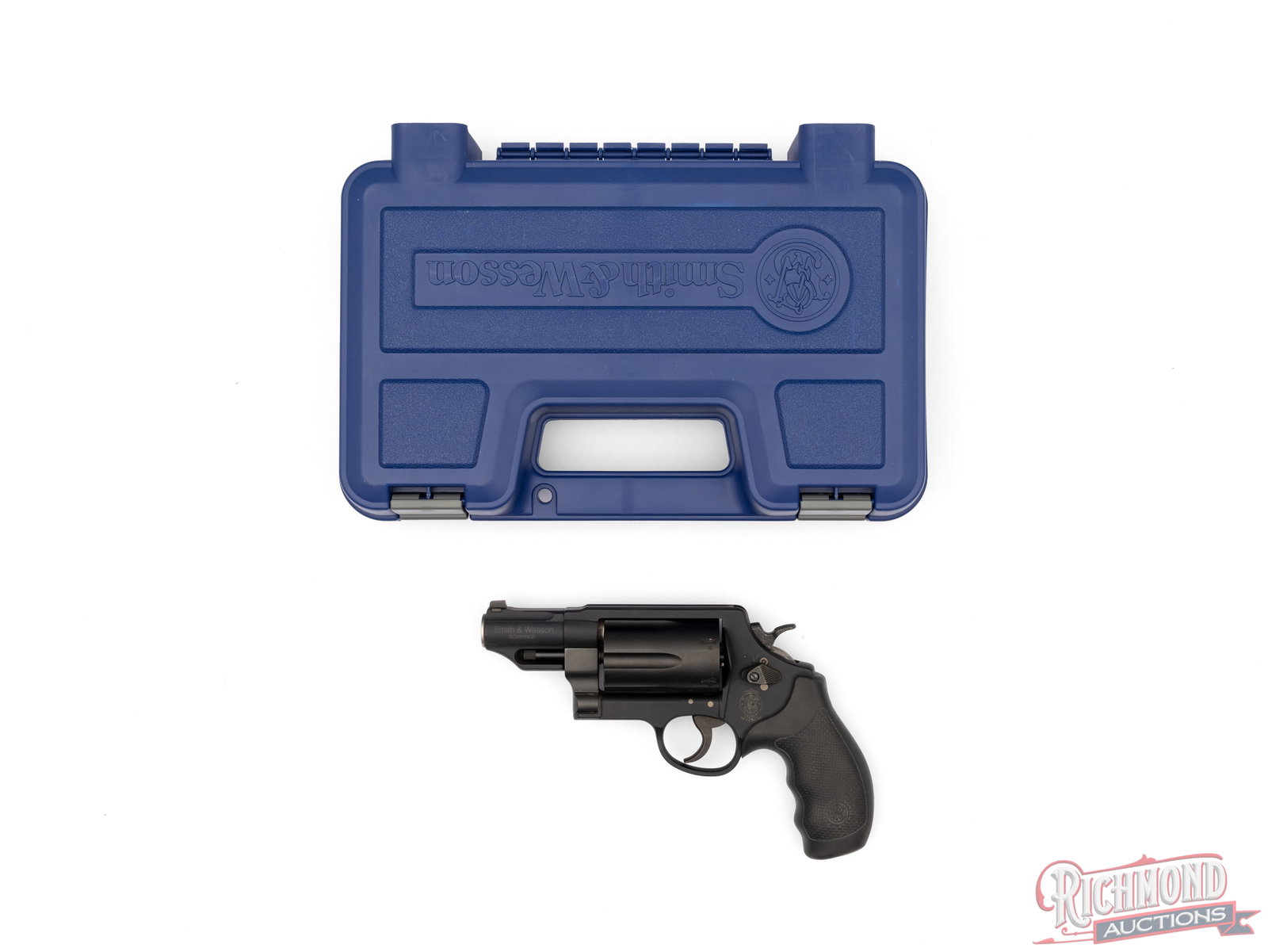 Smith & Wesson Governor Double Action .45 Colt / .45 ACP / 410 GA Revolver: Manufactured by Smith & Wesson circa 2013. Features a 2-3/4" barrel with rear integrated notch and Tritium Front dot sight. Double/single action with a six-round fluted cylinder that you can