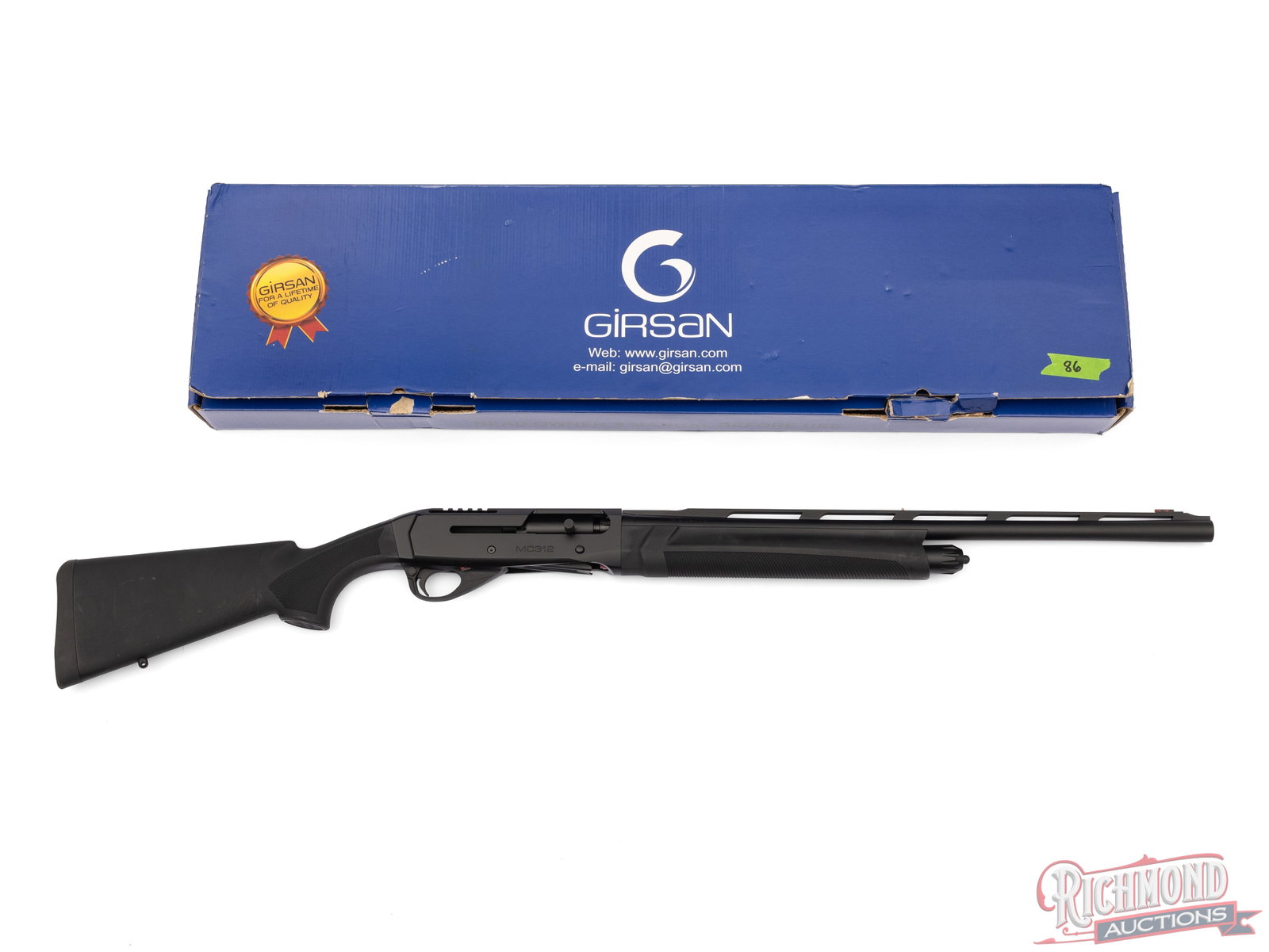 Girsan MC312 Sporting 12 Gauge Magnum Semi-Automatic Shotgun With Original Box: Made by Girsan in Turkey and imported by EAA. Features a 24" matte black ventilated rib barrel with brass mid-bed and fiber optic front sight. Chambered for 2-3/4" and 3" shells with a Improved