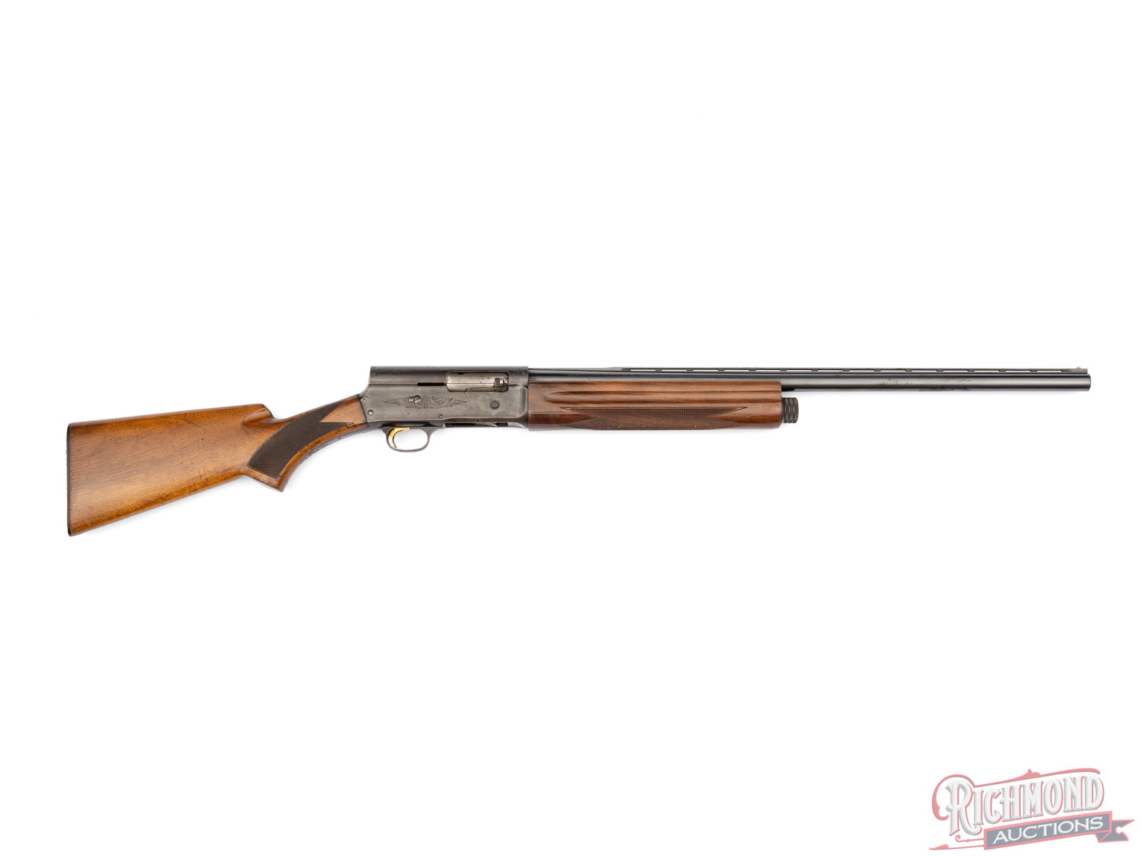 1972 Belgium Browning A-5 Light Twelve 12 GA Semi-Auto Shotgun Ventilated Rib: Manufactured by FN for Browning in 1972. Features a 25" re-blued raised ventilated rib barrel with nickel bead front sight. Chambered for 2-3/4" shells with an Improved Cylinder choke. Semi-auto