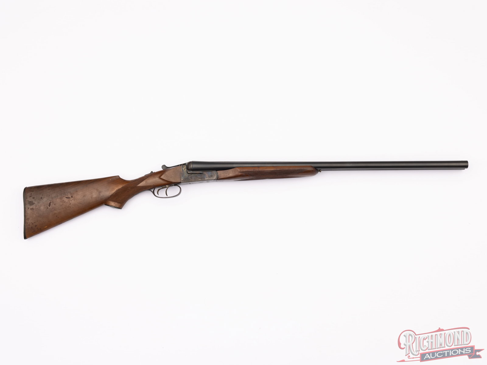 Spanish Virginia Capes Model 522 SxS Engraved 12 Gauge Side by Side Shotgun: Manufactured in Spain by Pedro Gorosabel and imported by Virginia Capes. Features 27-1/2" blued solid rib barrels with brass bead front sight. Chambered for 3" shells and choked Modified and