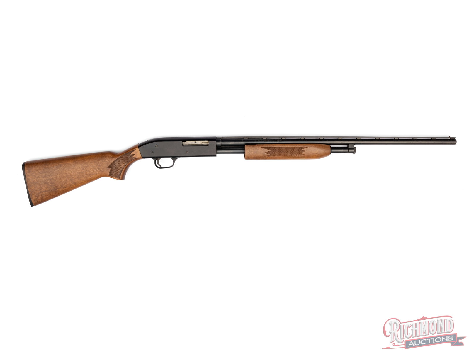 Mossberg Model 500EG .410 Gauge Pump Action Shotgun: Manufactured by Mossberg. Features a 26" blued ventilated rib barrel with brass bead front sight. Chambered for 2-1/2" and 3" shells with a Full choke. Pump action, blued receiver with top tang