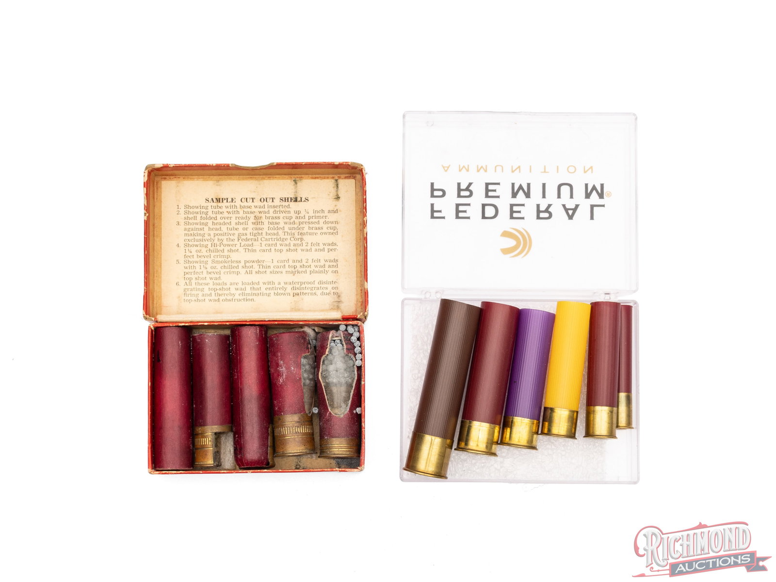 Federal Paper Shell Cutaway Sample Shell Box And Plastic Sample Shells - 2