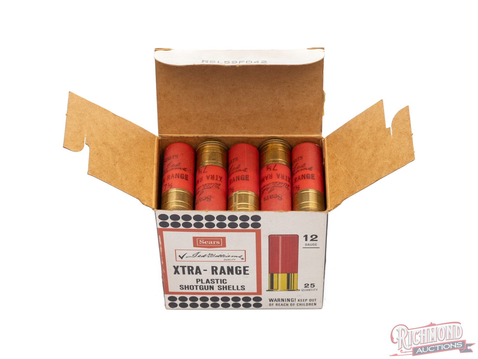 Full Box of Sears "Ted Williams Quality" Xtra -Range 12 Gauge Plastic Shotgun Shells - 3