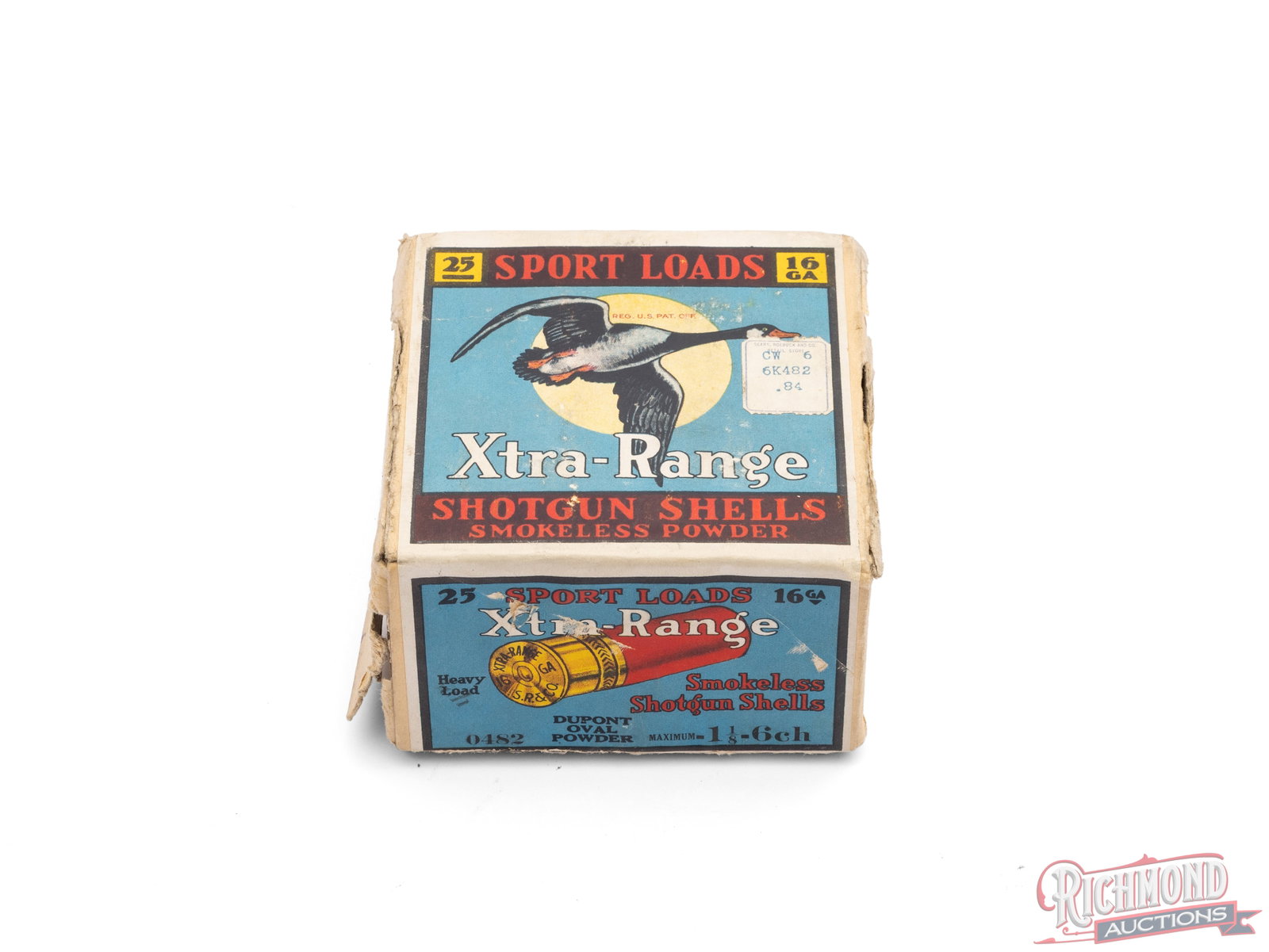 Sears 16 Gauge Sport Loads Xtra-Range Dupont Oval Powder Shotgun Shell Collector's Box (1 of 2)