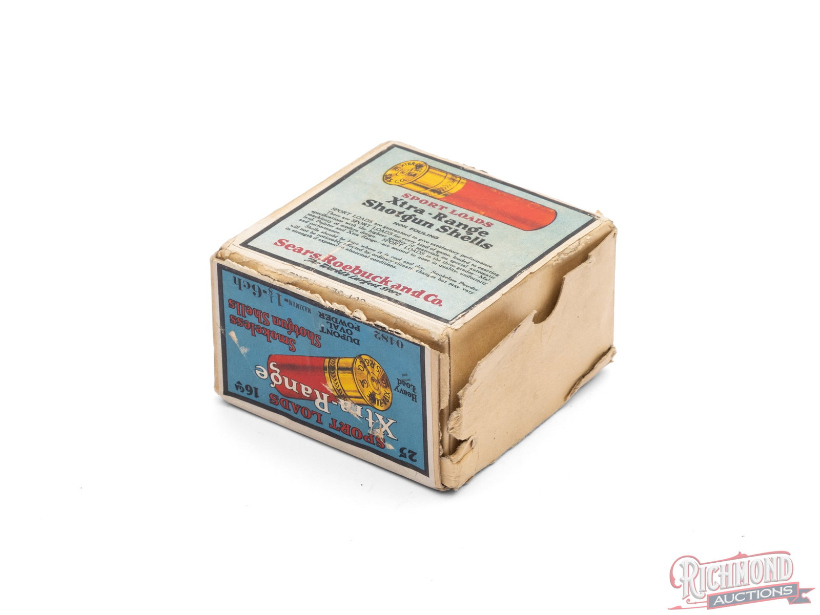 Sears 16 Gauge Sport Loads Xtra-Range Dupont Oval Powder Shotgun Shell Collector's Box - 2