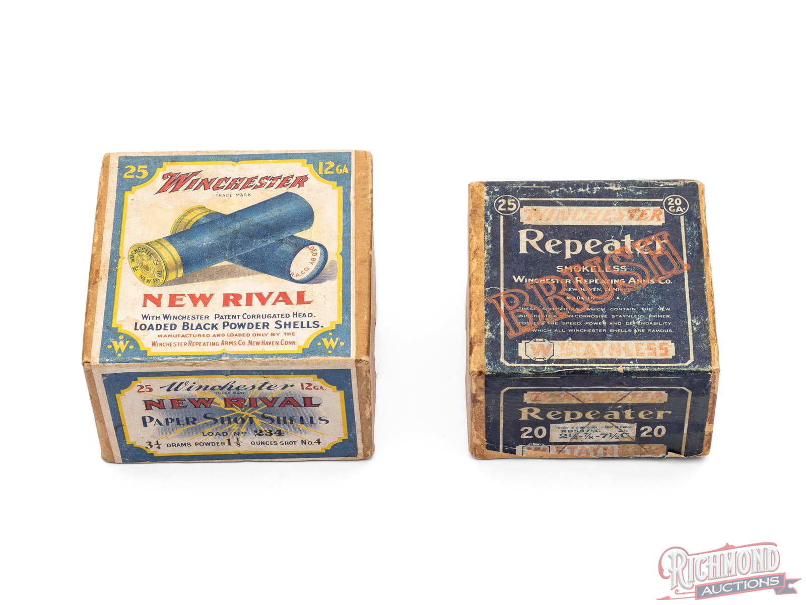 Two Winchester Repeater 20 Gauge And New Rival 12 Gauge Collectors Two Piece Boxes (1 of 2)
