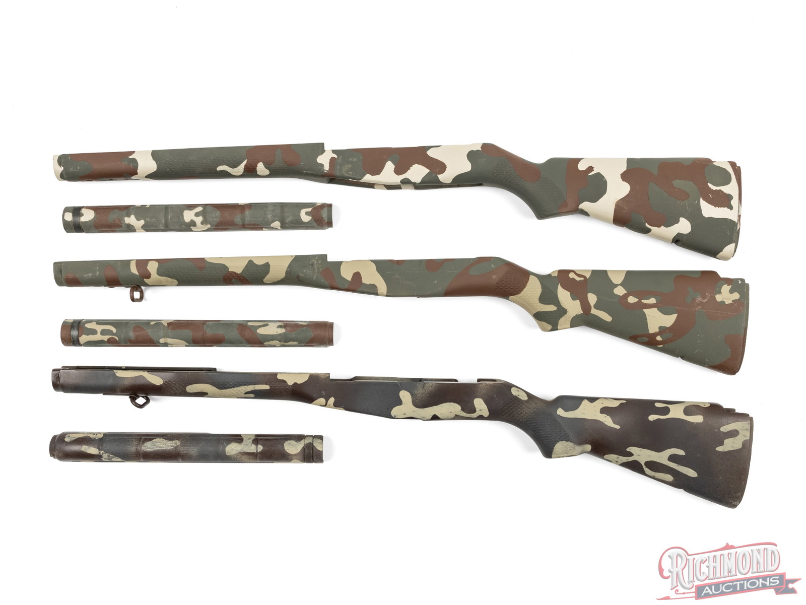 Set of 3 M-14 Rifle Stocks With Custom Camouflage Pattern - 2