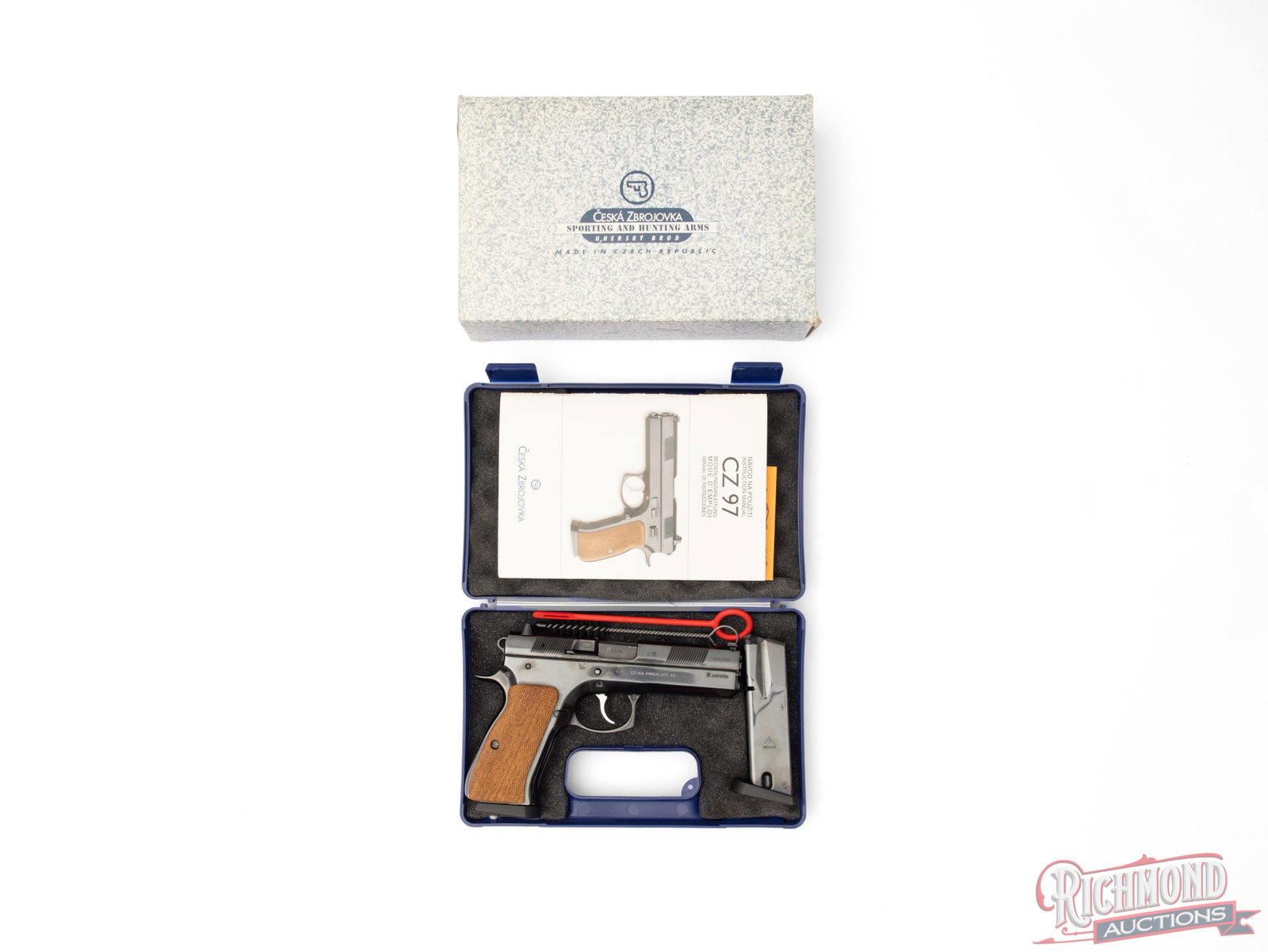 Early Version CZ Model 97 B Blued .45 ACP Semi-Automatic Pistol In Original Box - 4