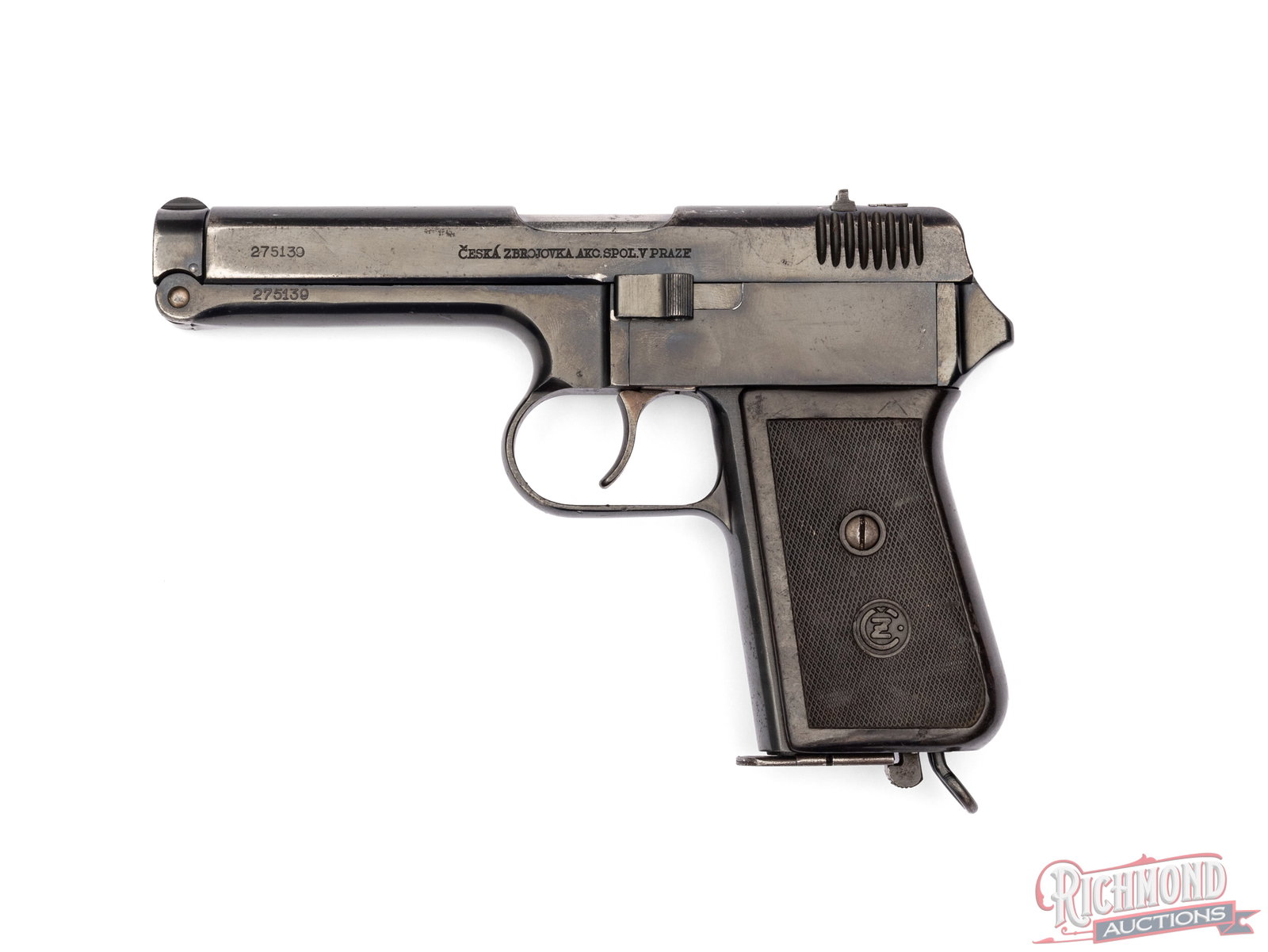 1930's Czech CZ 38 E7 39 Military .380 ACP Semi-Automatic Pistol (1 of 2)