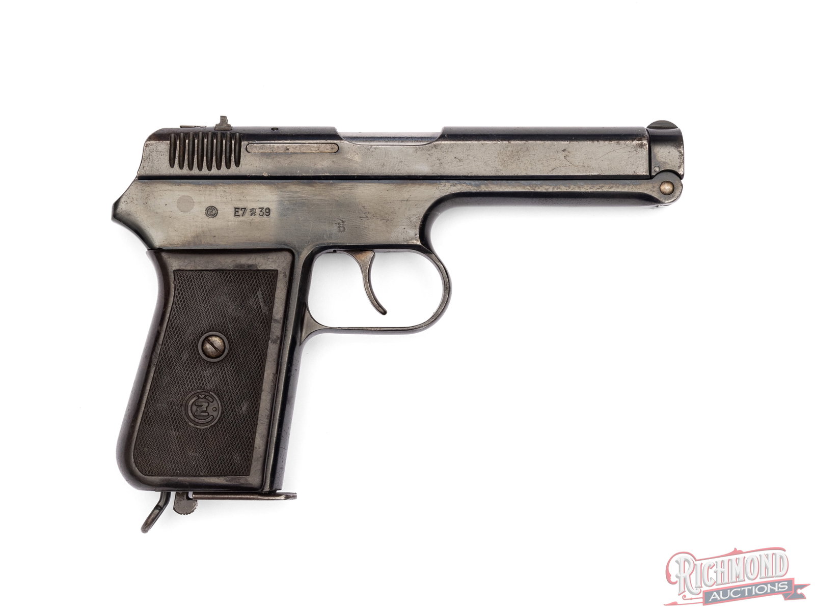 1930's Czech CZ 38 E7 39 Military .380 ACP Semi-Automatic Pistol - 2