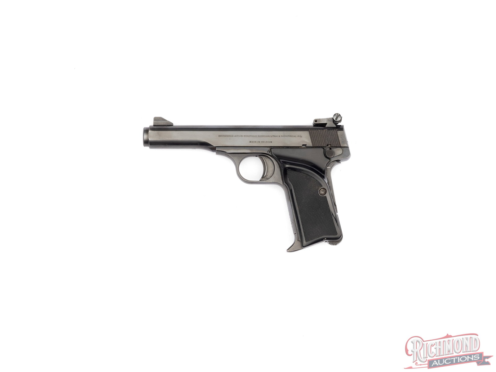 Browning Model 10/71 Semi-Automatic Pistol .380 ACP: The Browning Model 10 of 1971 (or Model 10/71) was produced from 1971 to 1974 in Belgium. it features a 4 1/2" barrel with blacked out ramp front sight and adjustable rear sight. it is fitted with