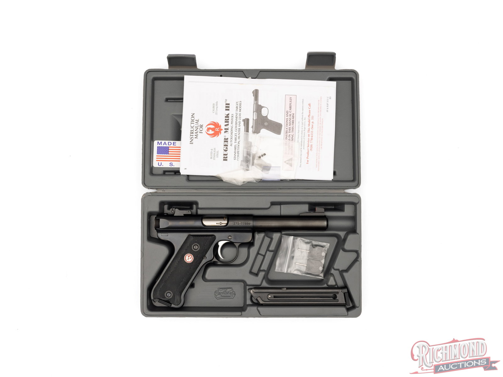 Ruger Mark III Target .22 LR Semi-Automatic Pistol In Original Case - 4