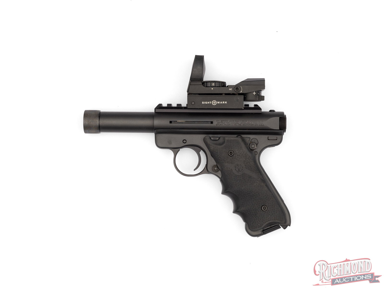 Ruger Mark III .22 LR Semi-Automatic Threaded Pistol With Sight Mark Reflex Red Dot & Original Box - 2