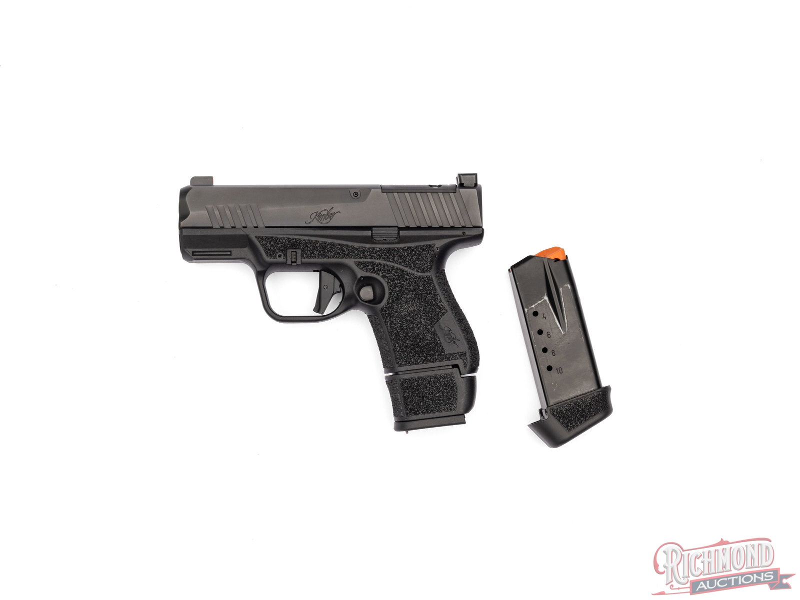 Kimber R7 Mako Subcompact 9mm Semi-Automatic Pistol: Manufactured by Kimber in Troy, AL. Features a 3.3" barrel with TruGlo Tritium 3-dot night sights. Steel slide with front and rear serrations and cut-out for optics. Striker fired semi-automatic