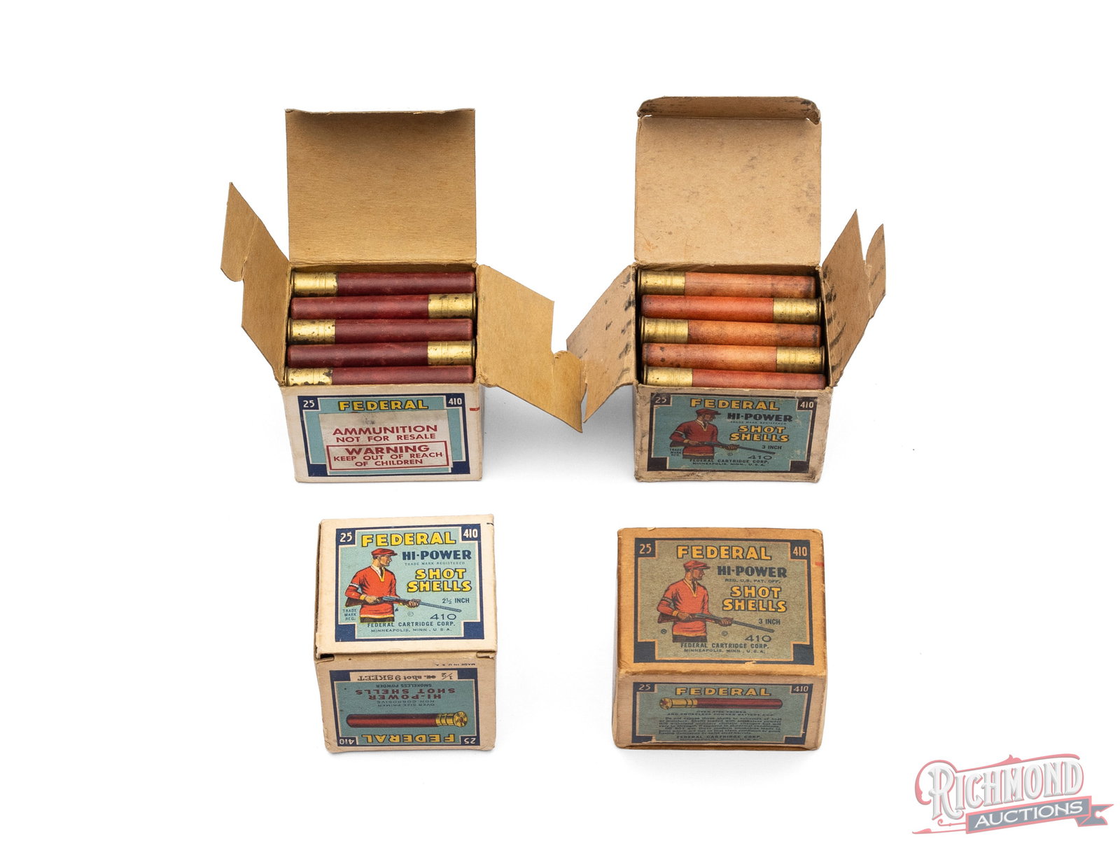 Four Boxes Of Federal .410 Gauge Hi-Power Shot Shells Including Two Full Boxes - 2