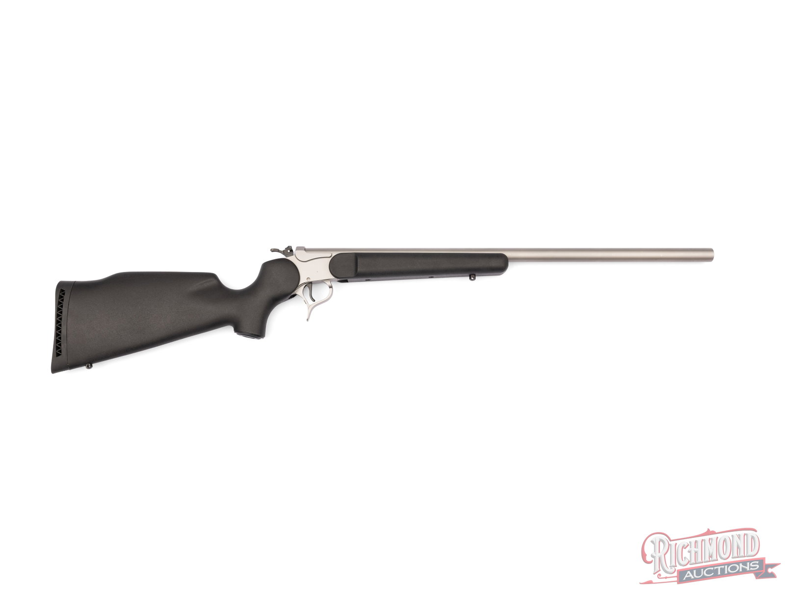 Thompson Center Encore Single Shot Rifle .204 Ruger in Stainless: Manufactured by Thompson Center. One of the most versatile rifles on the market. Features a 23" matte stainless, sightless heavy barrel. Drilled for scope mount. Chambered for .204 Ruger cartridges.