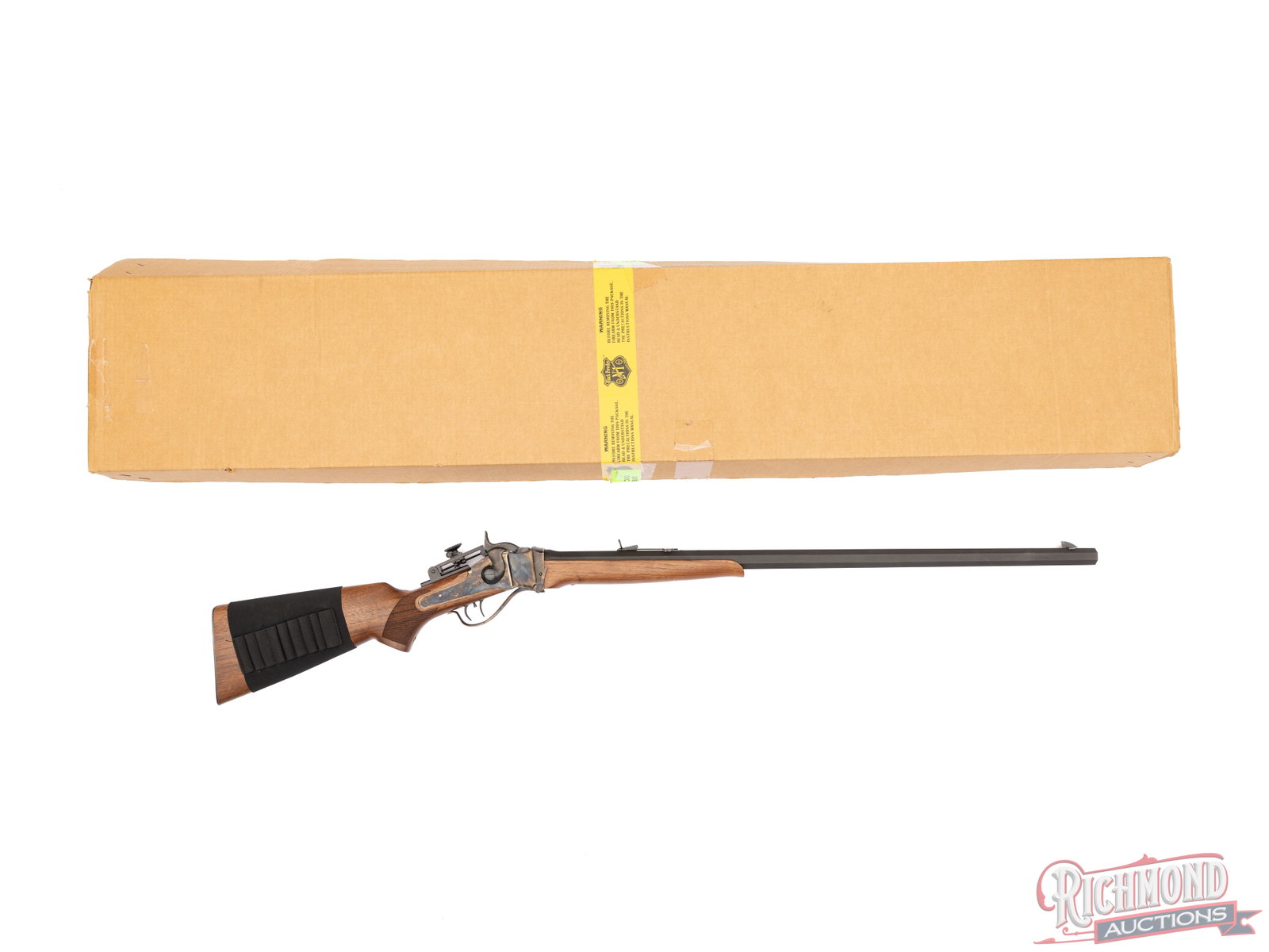 Cabela's - Pedersoli 1874 Sharps "Hunter" Single Shot Rifle .45-70: This 1874 Sharps Hunter single shot rifle was made for Cabela's by David Pedersoli in Italy and is chambered in .45-70. It features a 30" octagon barrel with a dovetail blade front sight and buckhorn