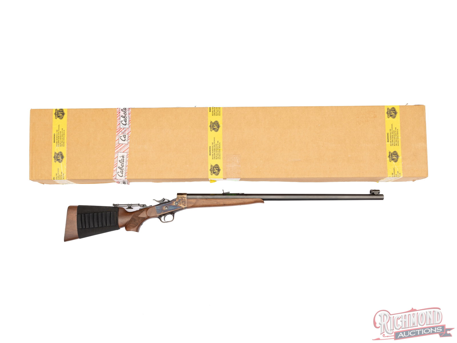Cabela's - Pedersoli Rolling Block Long Range Creedmoor Single Shot Rifle .45-70: This Rolling block rifle was made for Cabela's Inc by David Pedersoli in Italy and is chambered in 45-70. It features a 30" octagon barrel with hooded post front sight and buckhorn rear sight. It is
