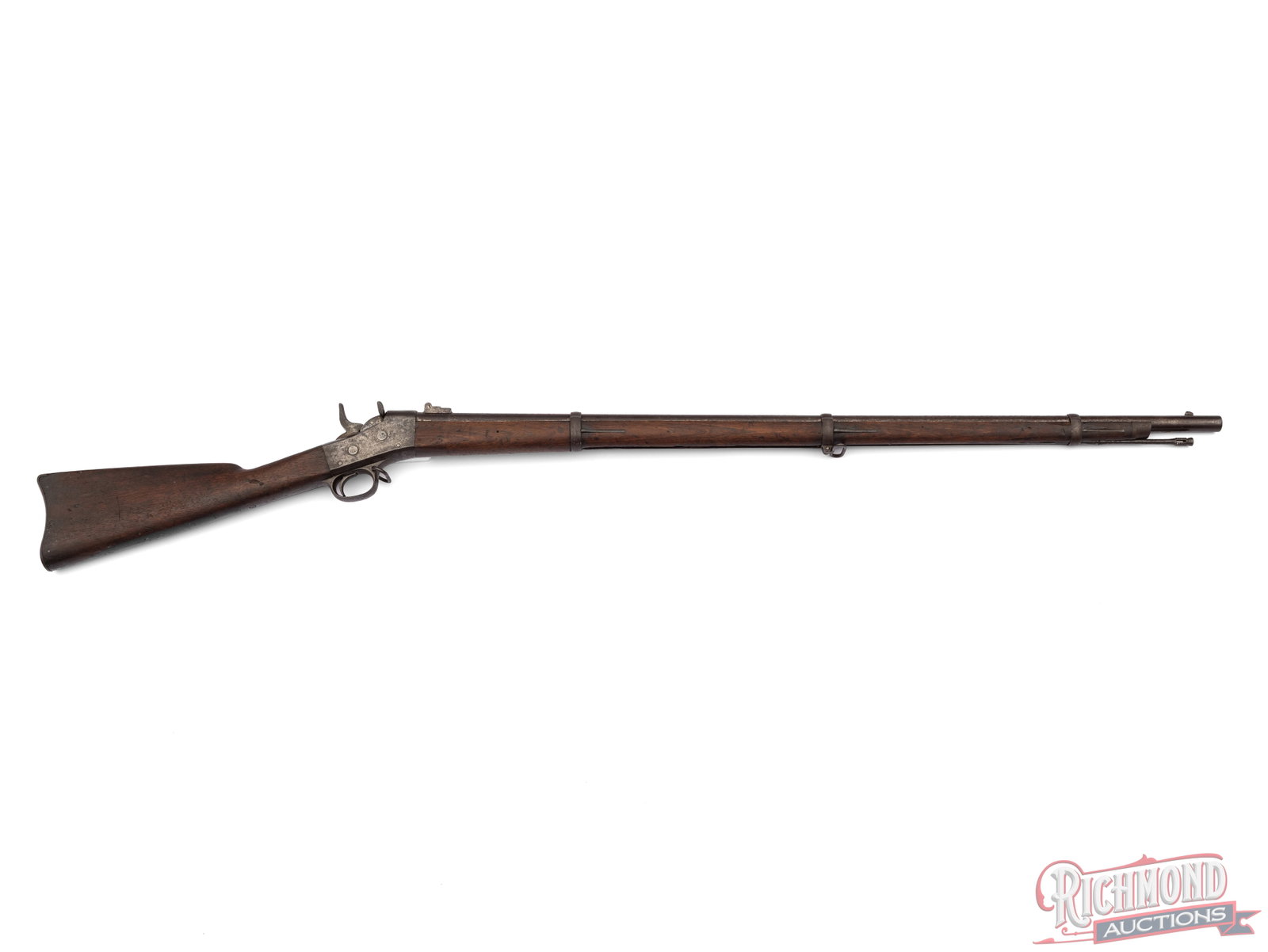 Remington Rolling Block Converted Civil War Musket .58 Caliber: This Remington Rolling block rifle was measures as .58 caliber and made as a conversion of model 1861 and 1863 civil war era muskets. Many of these conversions were chambered in .58 Rimfire, but no ma