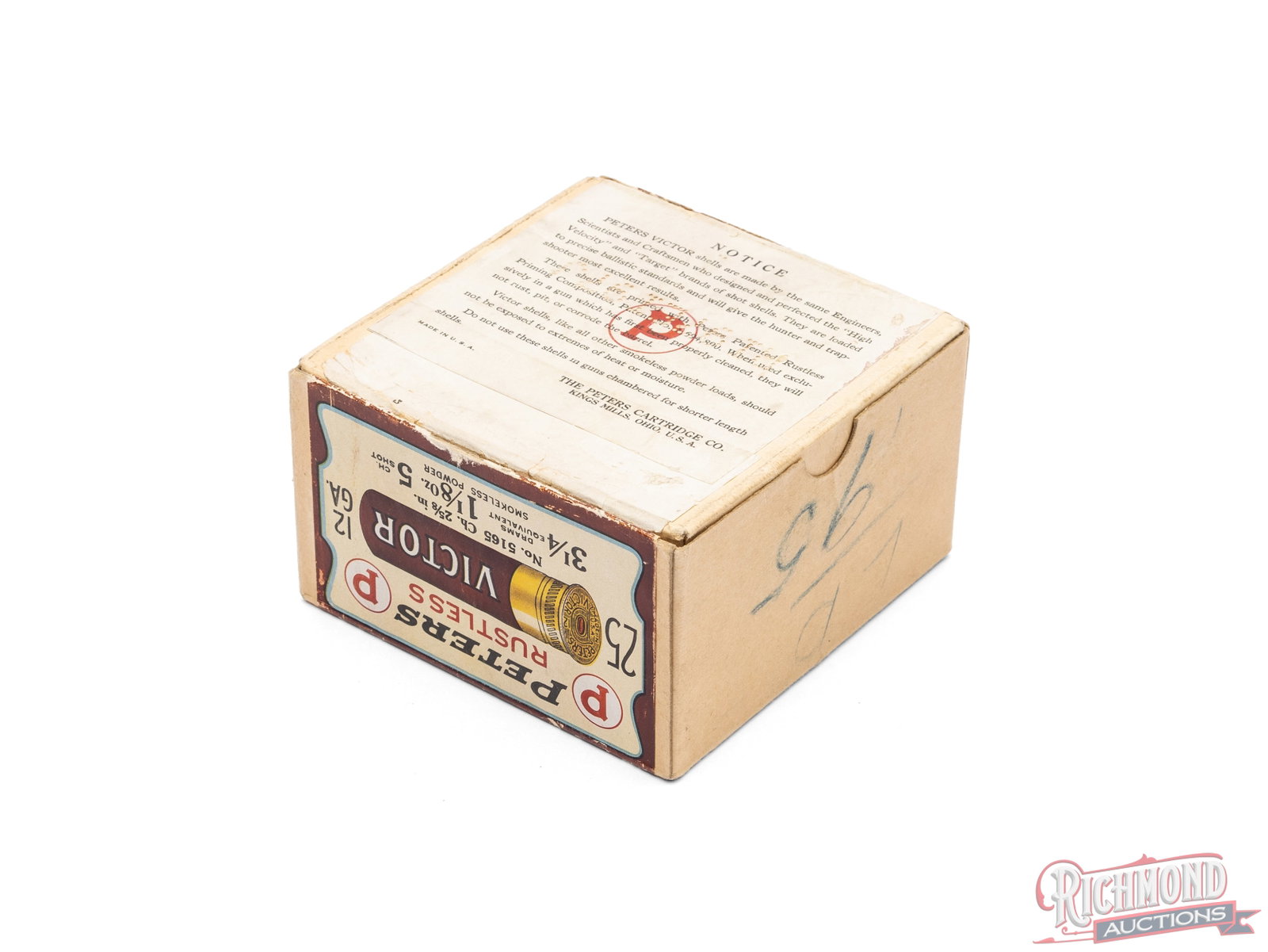 Partial Two Piece Peters Victor 12 Gauge 2 5/8" Rustless Paper Shot Shells - 2