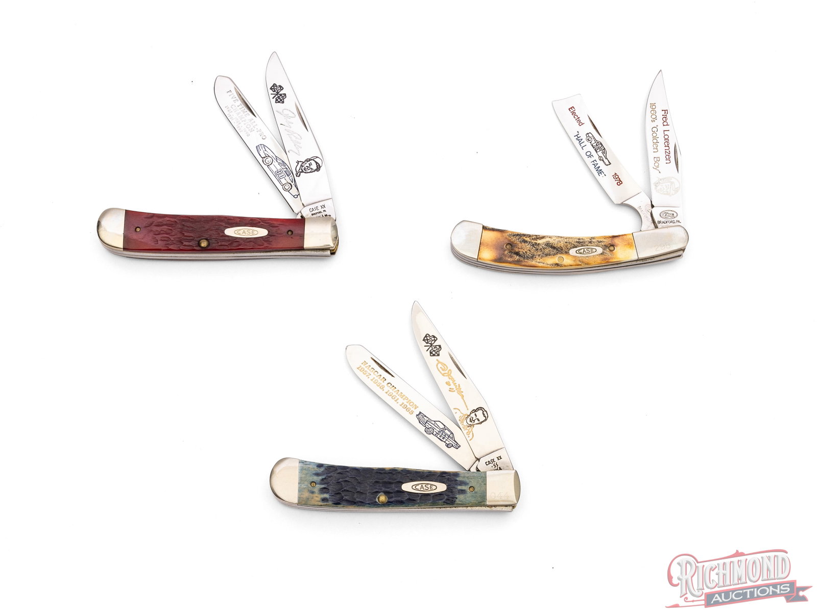 Three Case XX Nascar Legends Commemorative Folder Knives in Original Cases - 2
