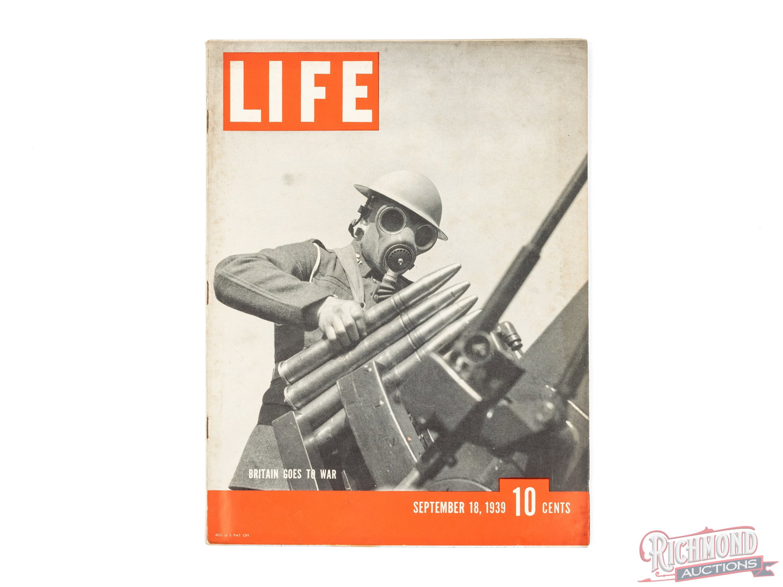 Life Magazine "Britain Goes To War" September 18, 1939 WWII Early Events: This is an issue of Life Magazine dated September 18, 1939. It features stories an photographs of Germany's invasion of Poland and the early events of World War 2. Condition GOOD