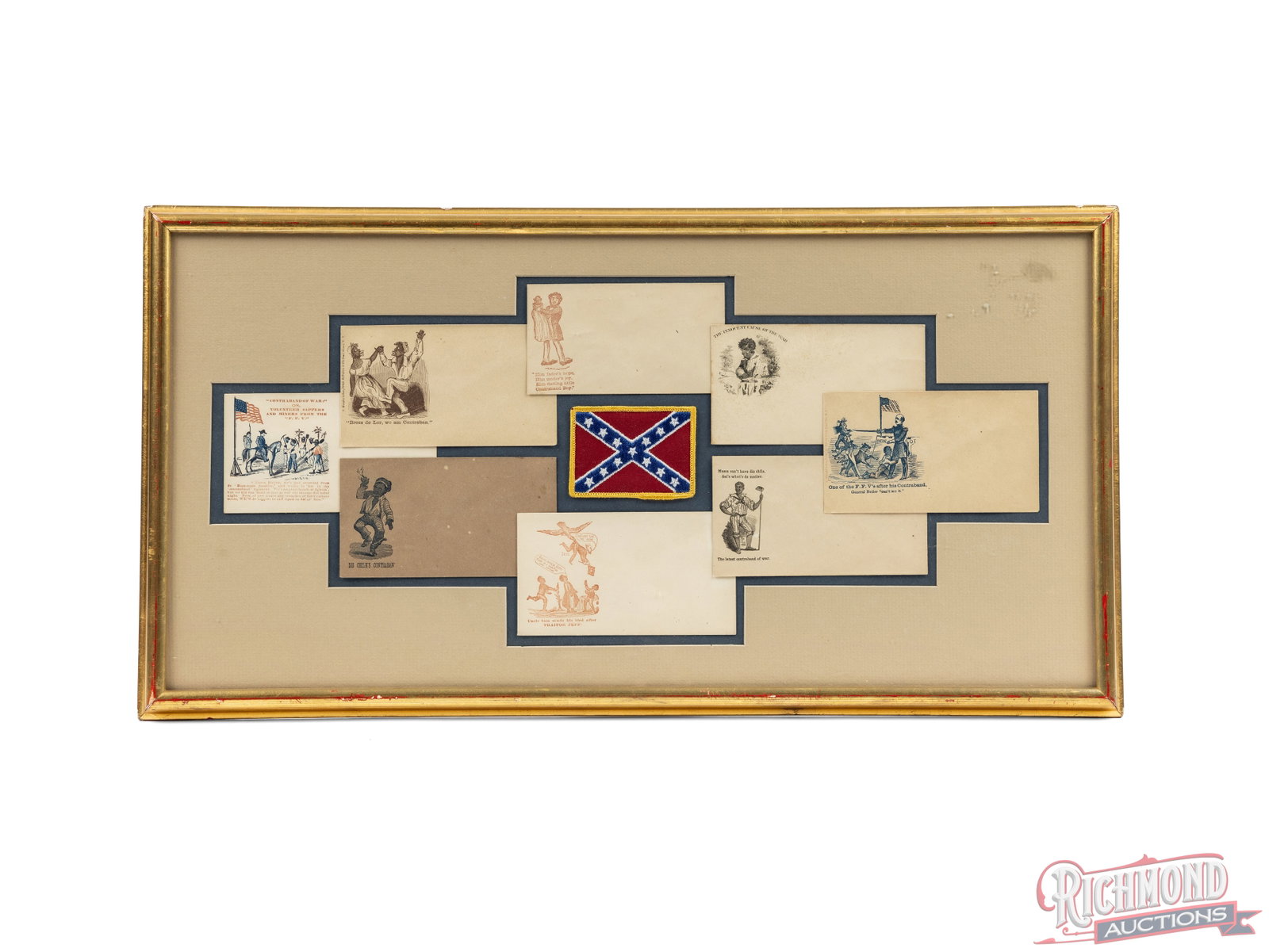8 Framed Civil War Era Envelopes With "Contrabands of War" Artwork (1 of 3)