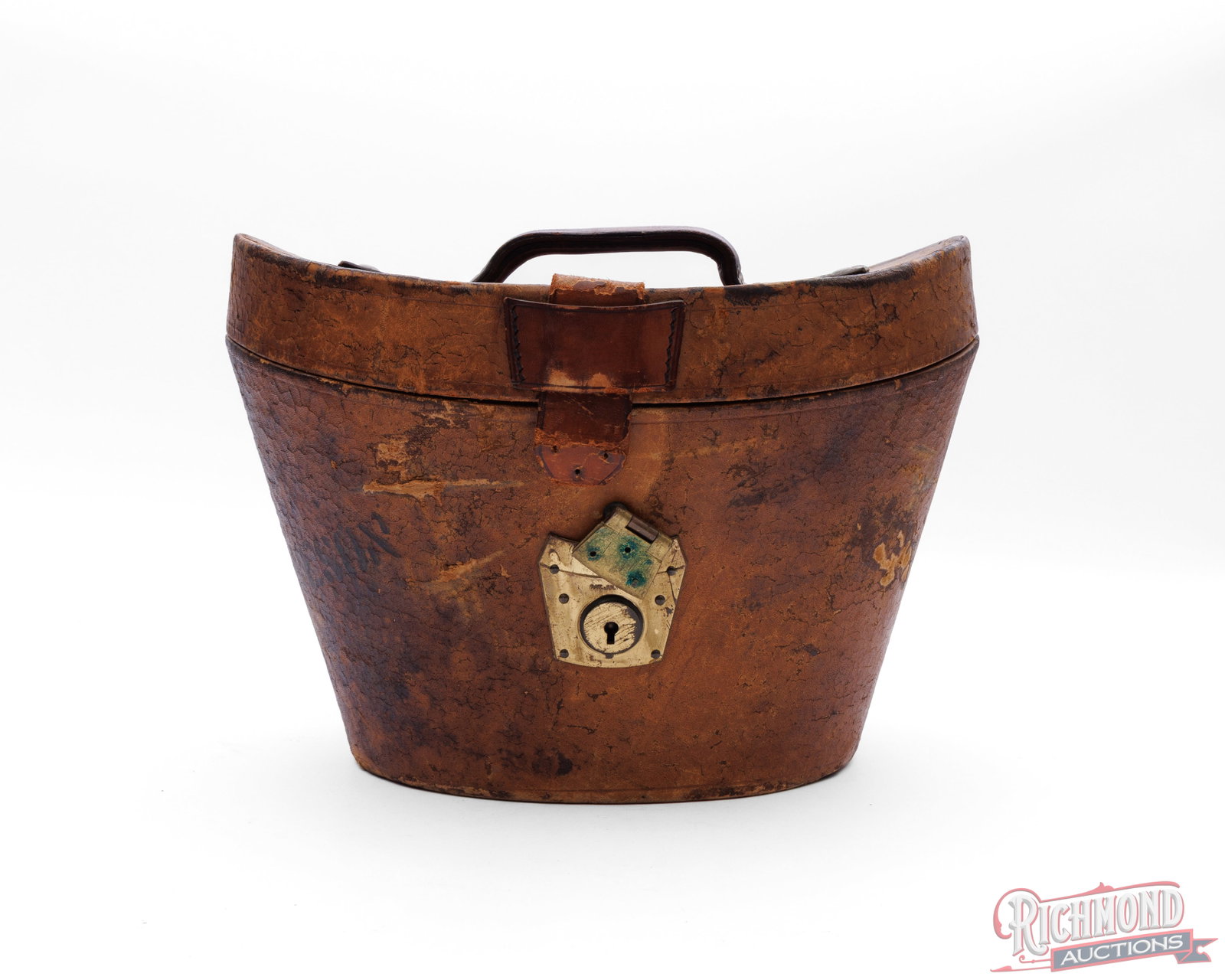Antique Young Bros NY Beaver Silk Top Hat With Fitted Leather Case - 6