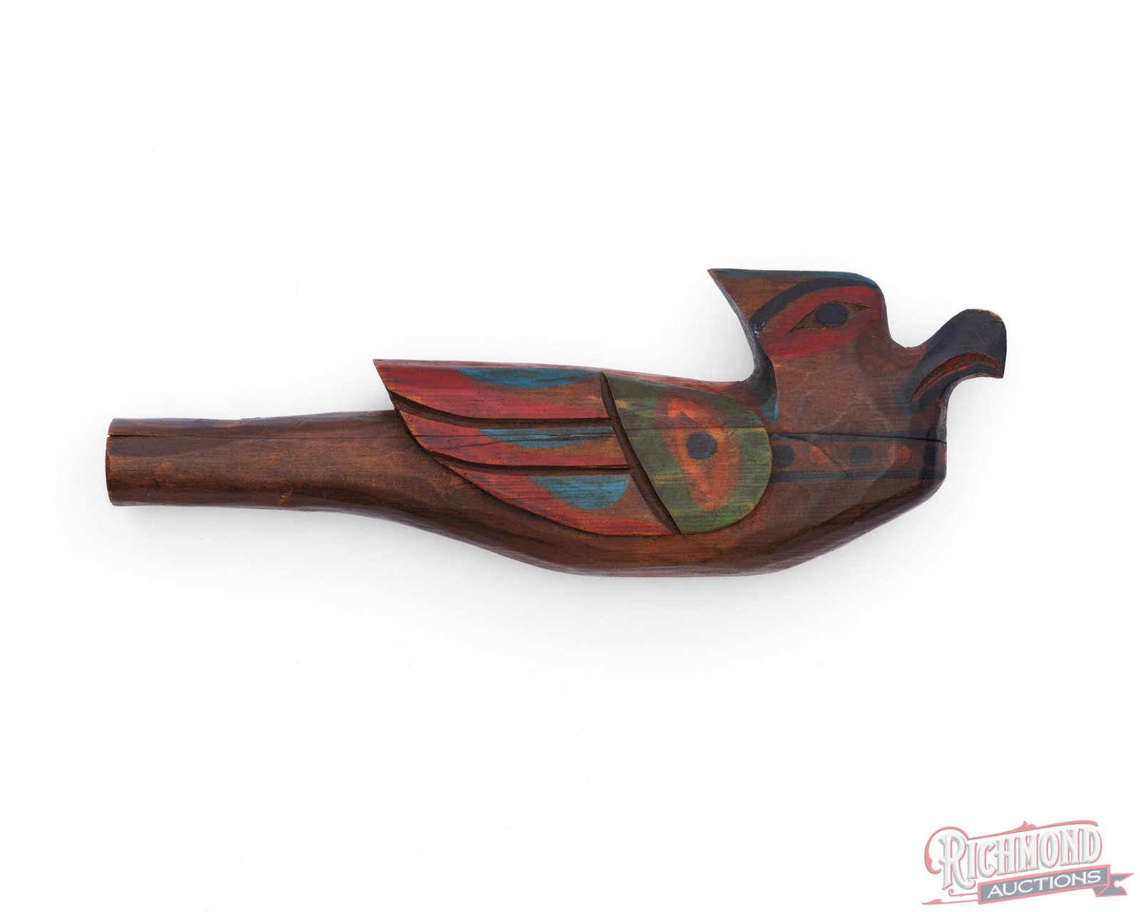 Pacific Northwest Native American Bird Effigy Wood Carved Ceremonial Rattle - 2