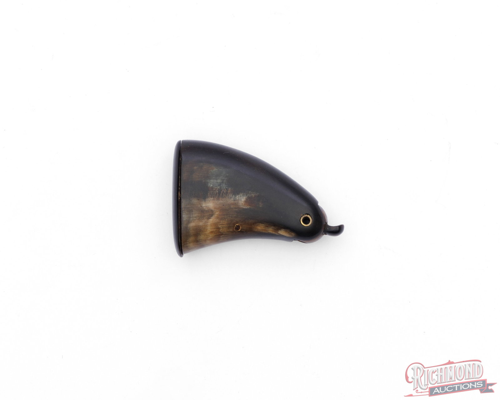Unique Vintage Horn Bird Shaped Snuff Box: This vintage horn is a carved snuff box in a bird shape. The "beak" rotates backward with a concave area for a pinch of snuff. The base removes and fits snuggly with a cork insert. Measures 2-3/4"