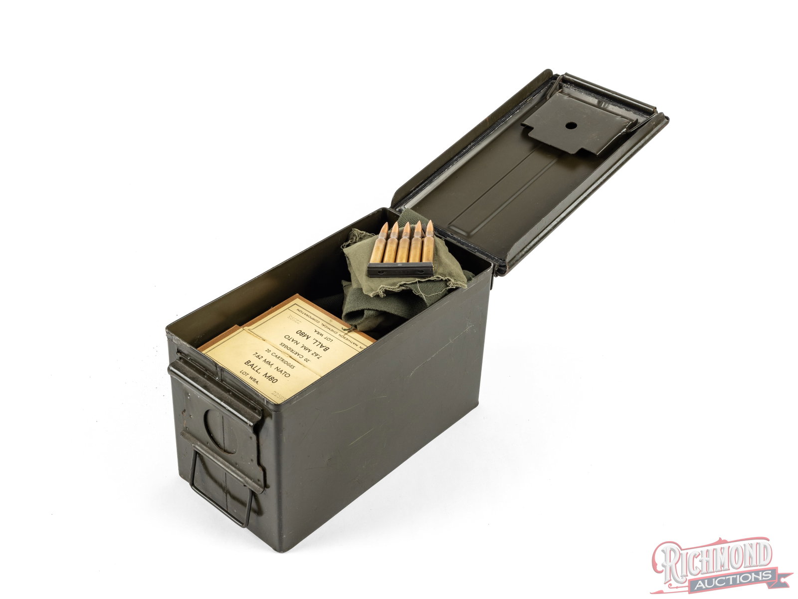 314 Rounds of 7.62 NATO In Bandoliers And Boxes With Metal Ammo Can - 2