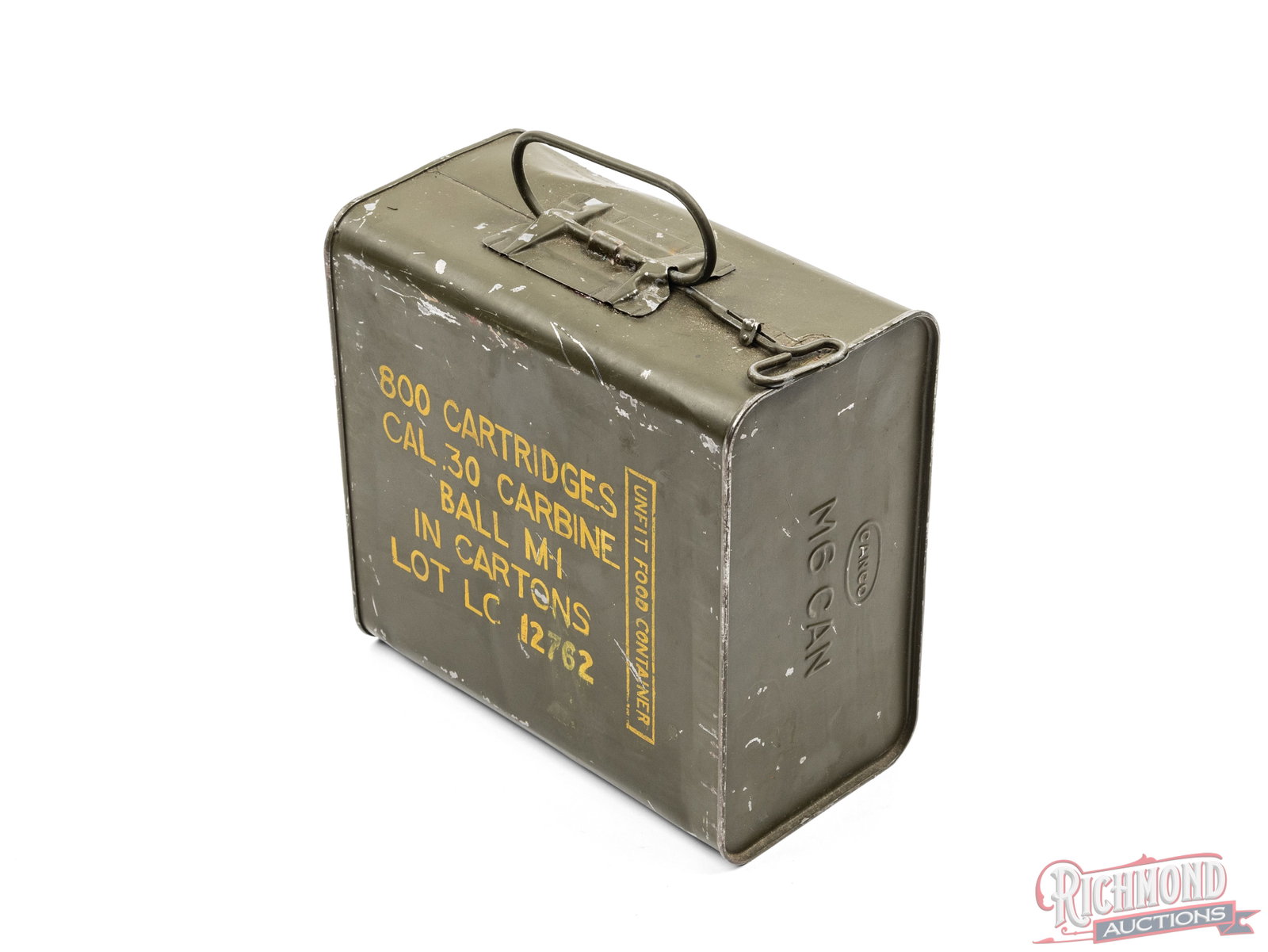Sealed 800 Round M6 Spam Can of Lake City .30 Carbine M1 Ball Cartridges (1 of 2)