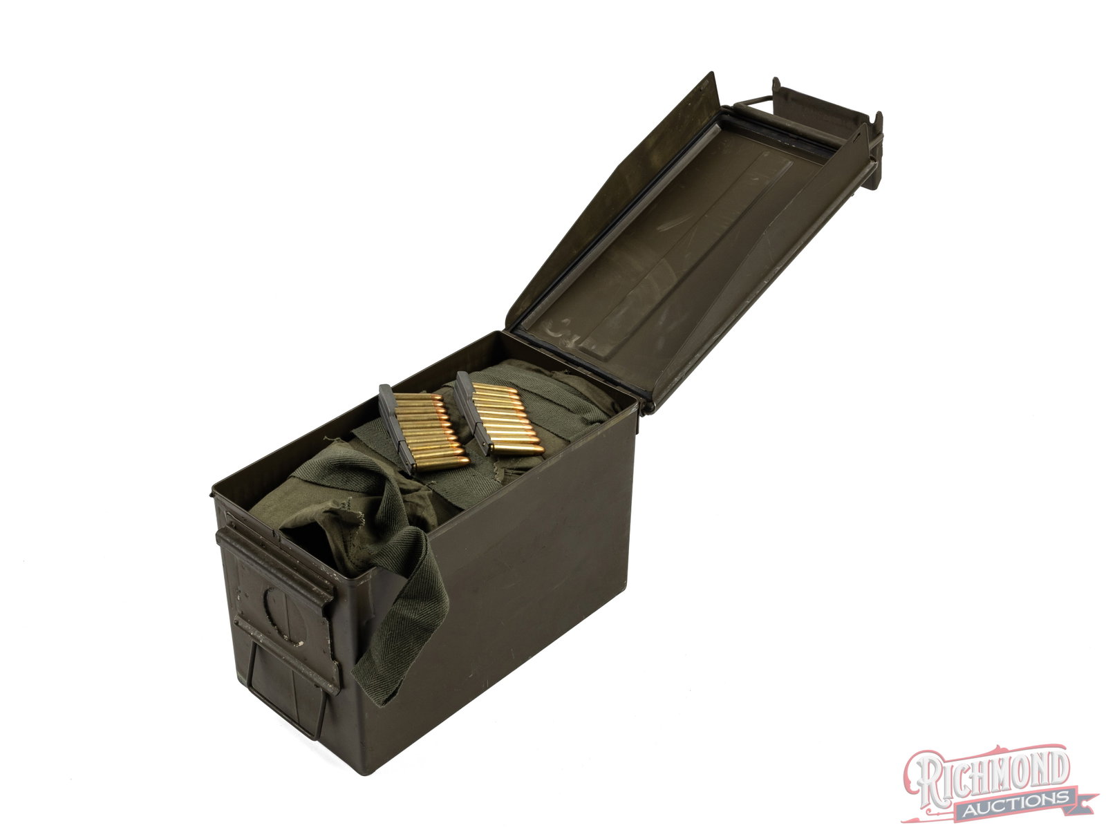 840 Round Steel Ammo Can of .30 Carbine Ball M1 In Clips And Bandoliers - 2